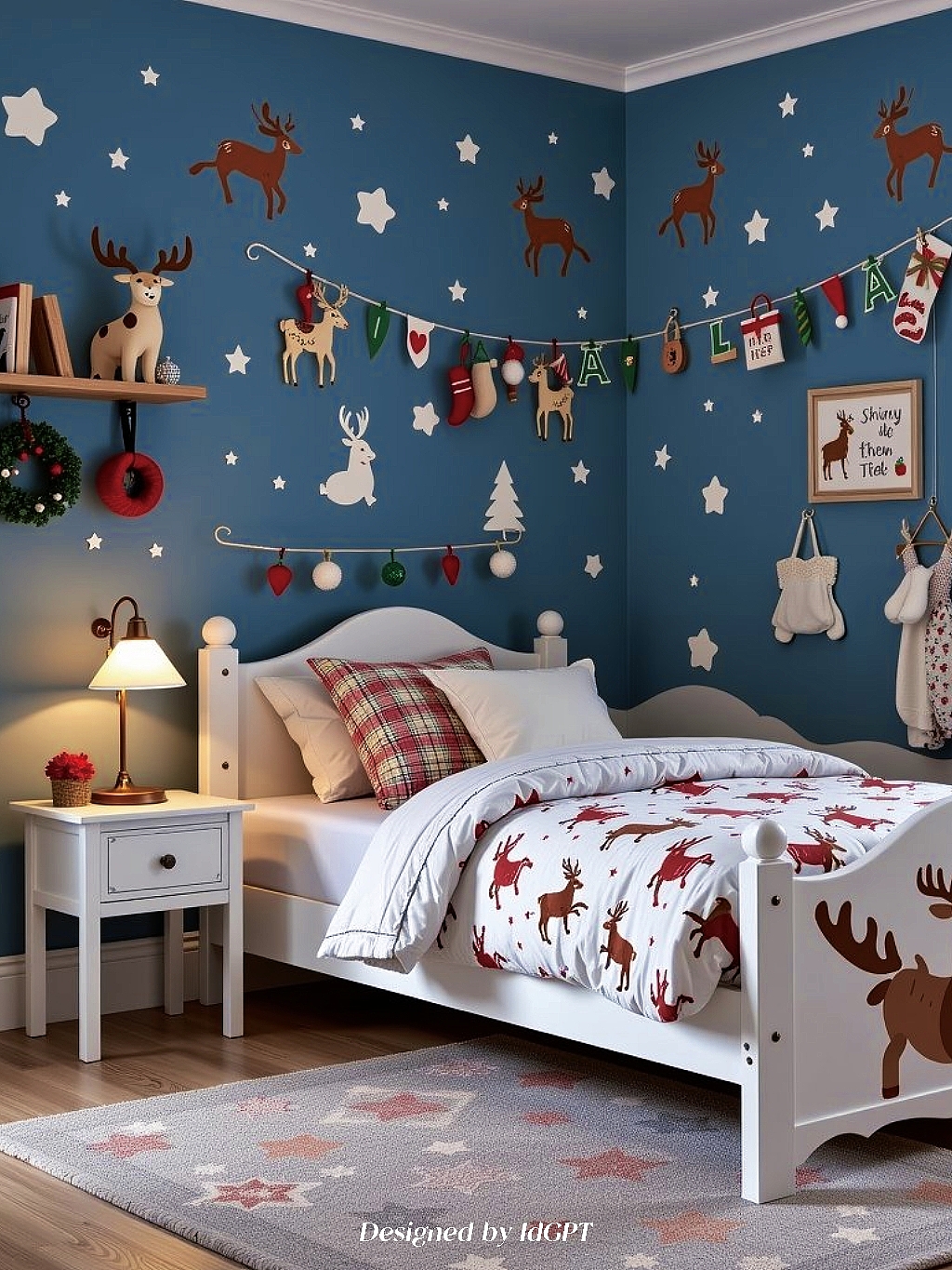 AIGC, AI, Home, Christmas Style Bed，