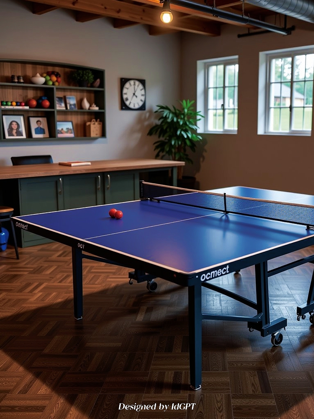 AIGC, AI, Sports Outdoor, Table Tennis Table，