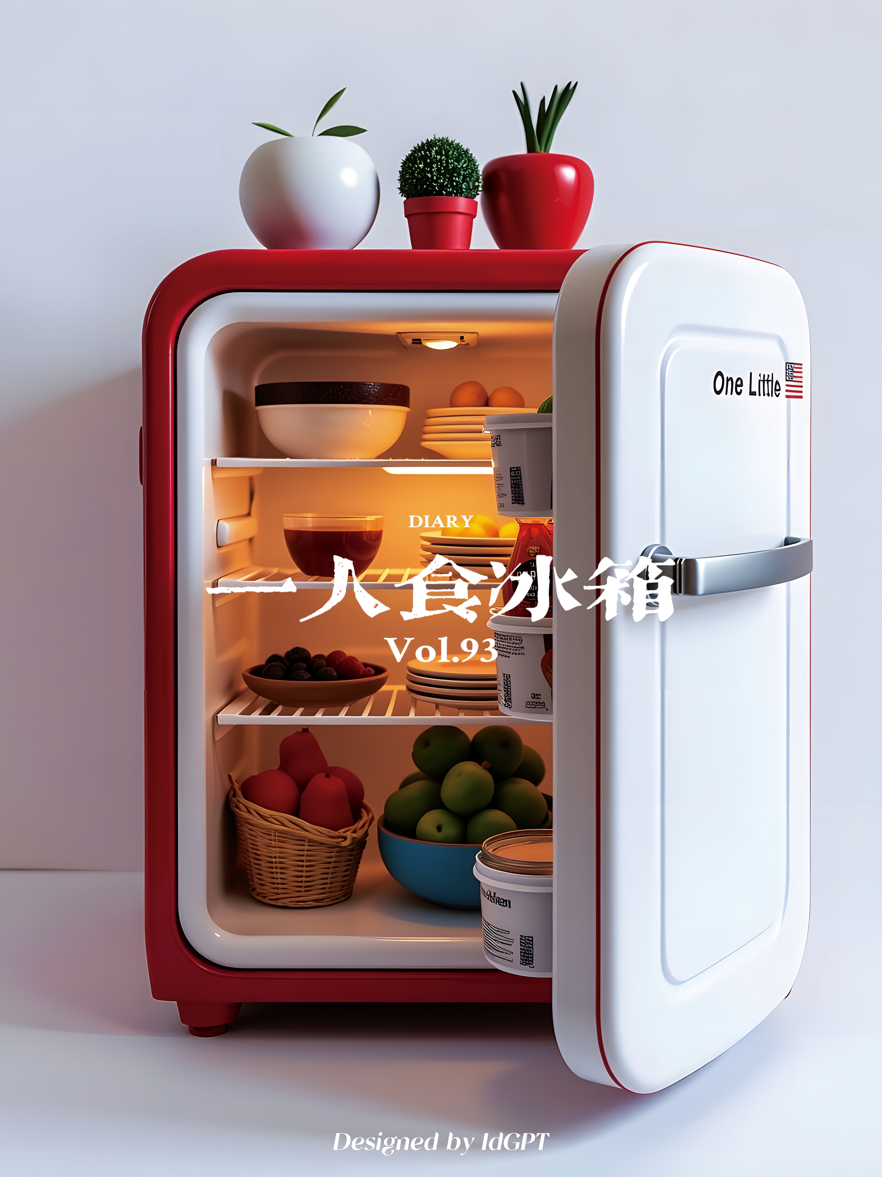 AIGC, AI, home appliances, one-person mini refrigerator，