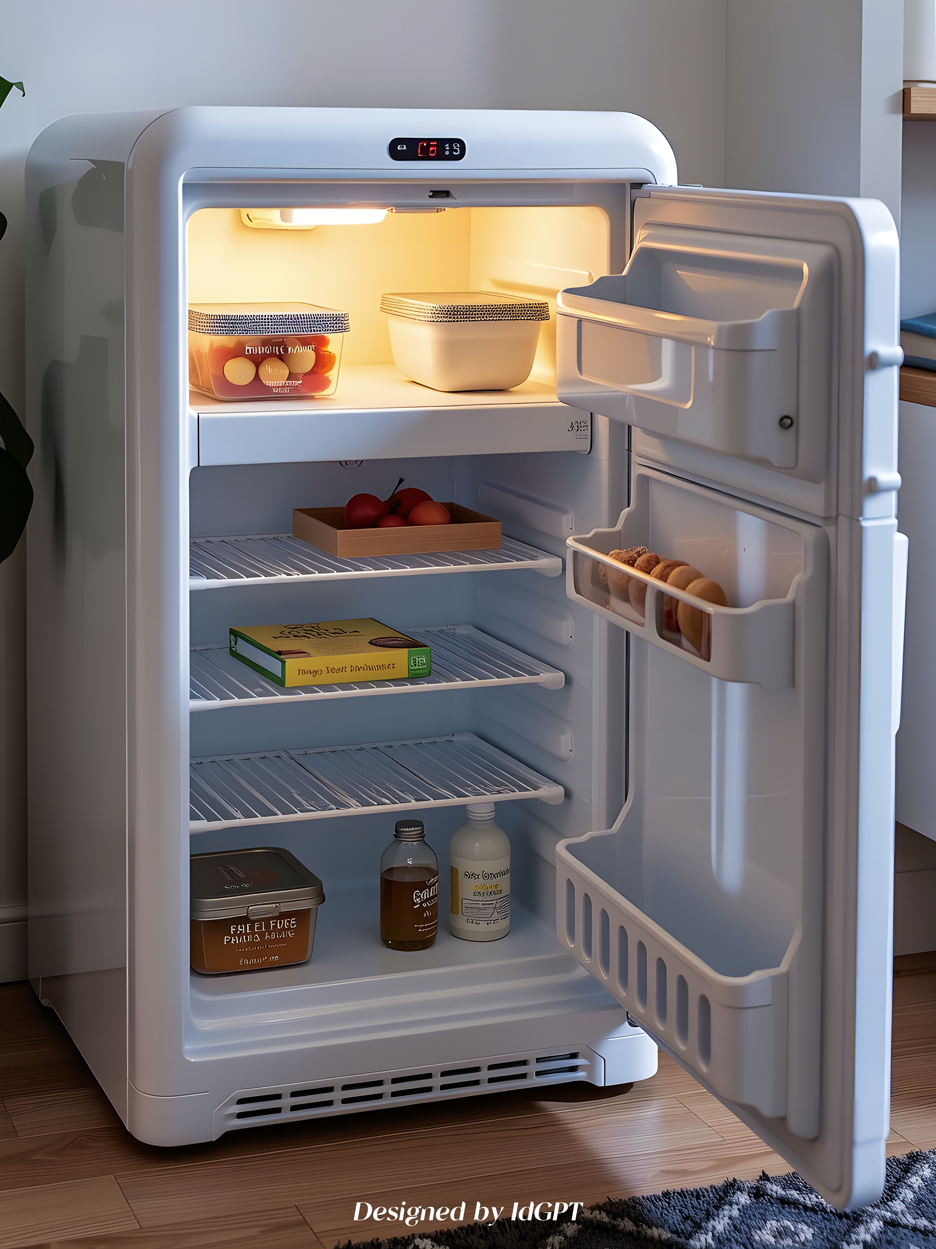 AIGC, AI, home appliances, one-person mini refrigerator，