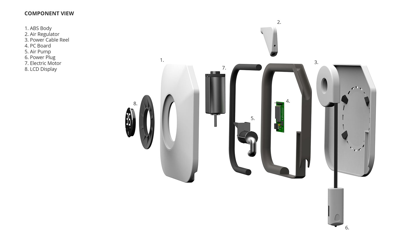 Aria，Tire Inflator，Tud，pressure，Tire inflation，convenient，convenient，Automatic equipment，