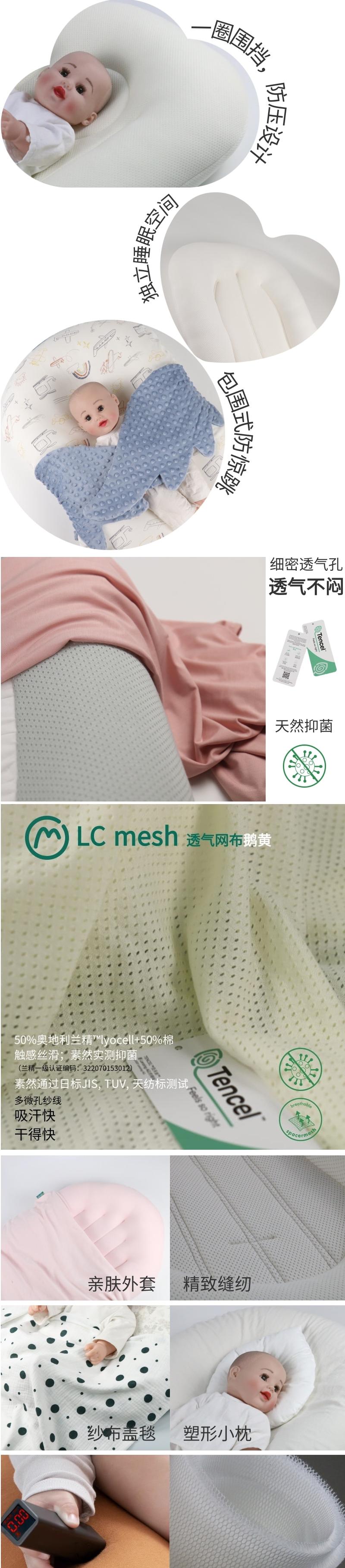 Newborn Supplies，Nursing pillow，Anti-spitting inclined mat，Pure cotton skin-friendly，Multi-function bed，