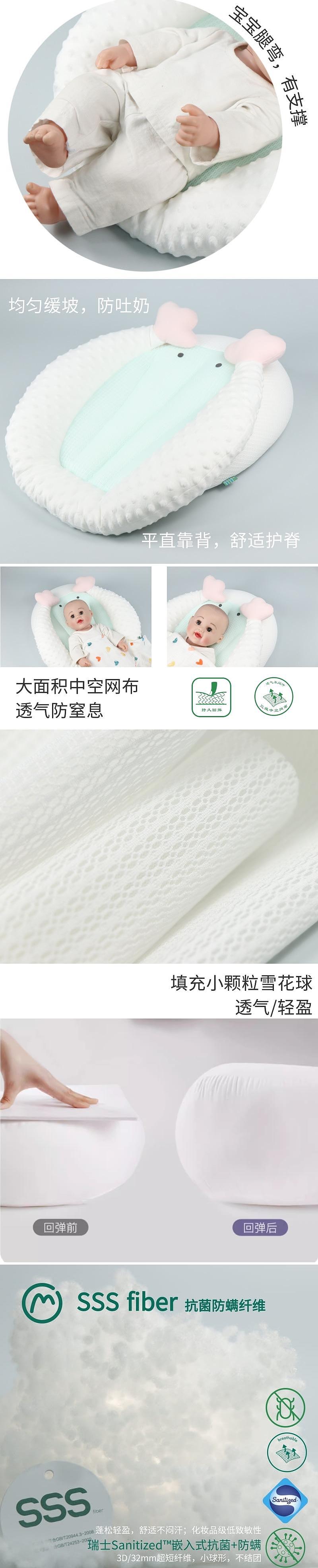 Anti spitting milk，Nursing pillow，newborn can be prepared，Source factory，Cute shape，Pure cotton material，