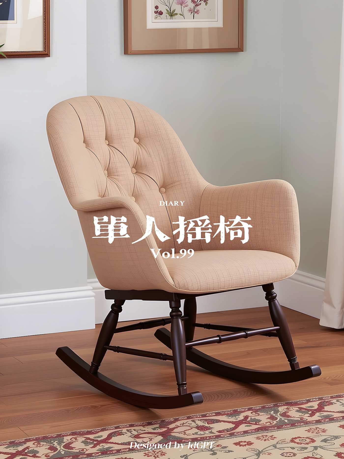 AIGC, AI, furniture home, single rocking chair，