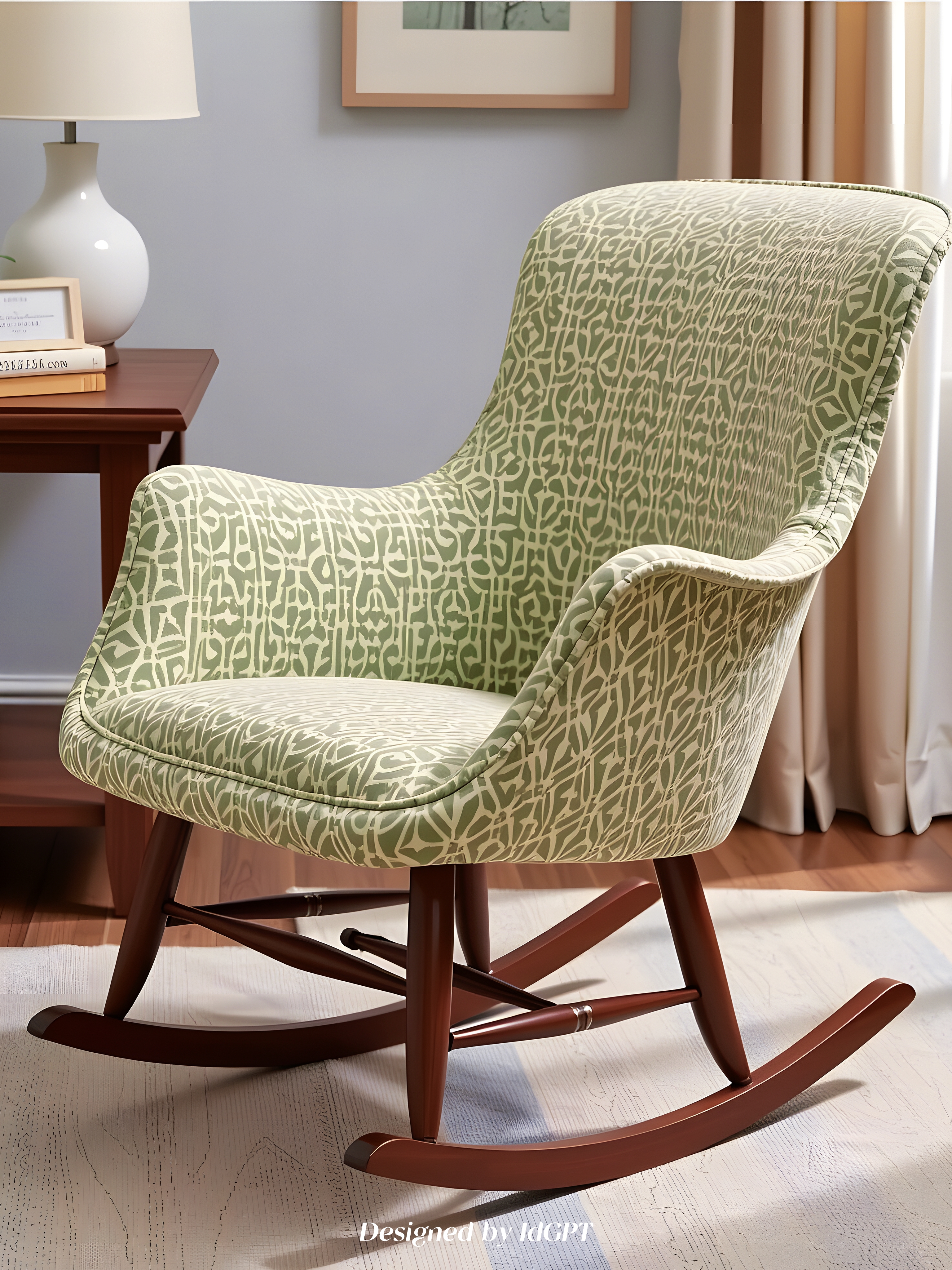 AIGC, AI, furniture home, single rocking chair，