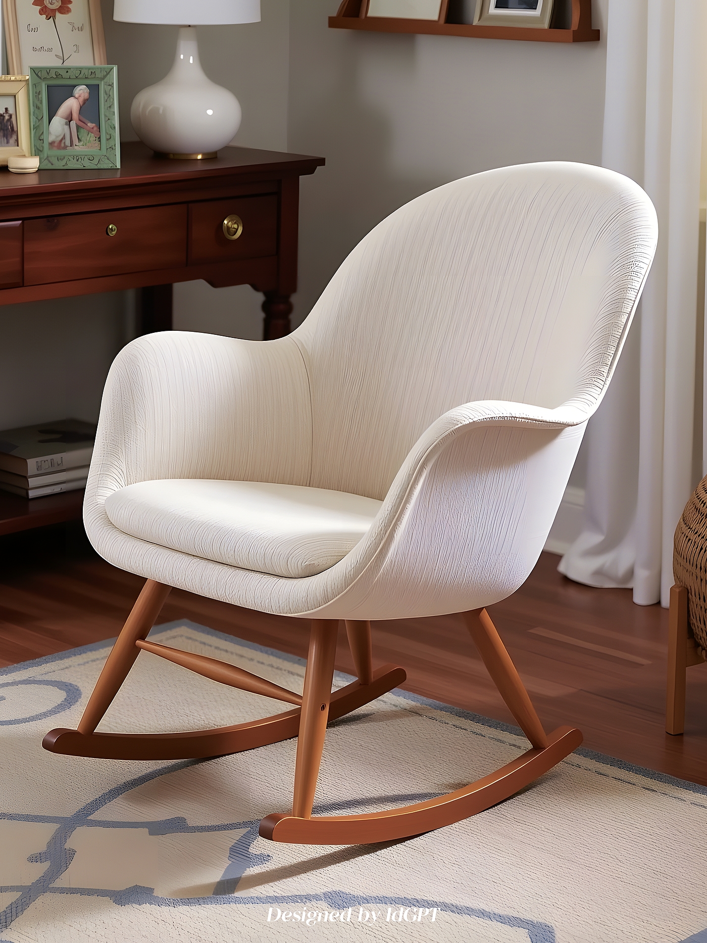 AIGC, AI, furniture home, single rocking chair，