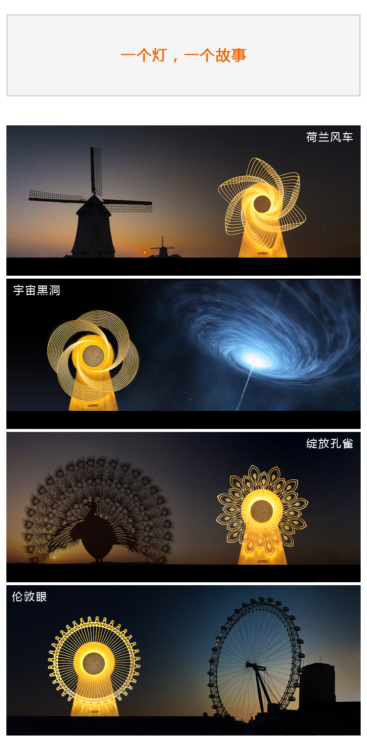 Creative night light design，
