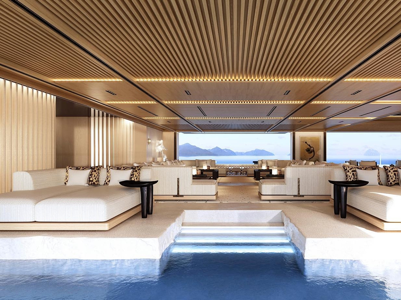 Underwater viewing gallery，Luxury yacht ，INSPIRE，lounge，