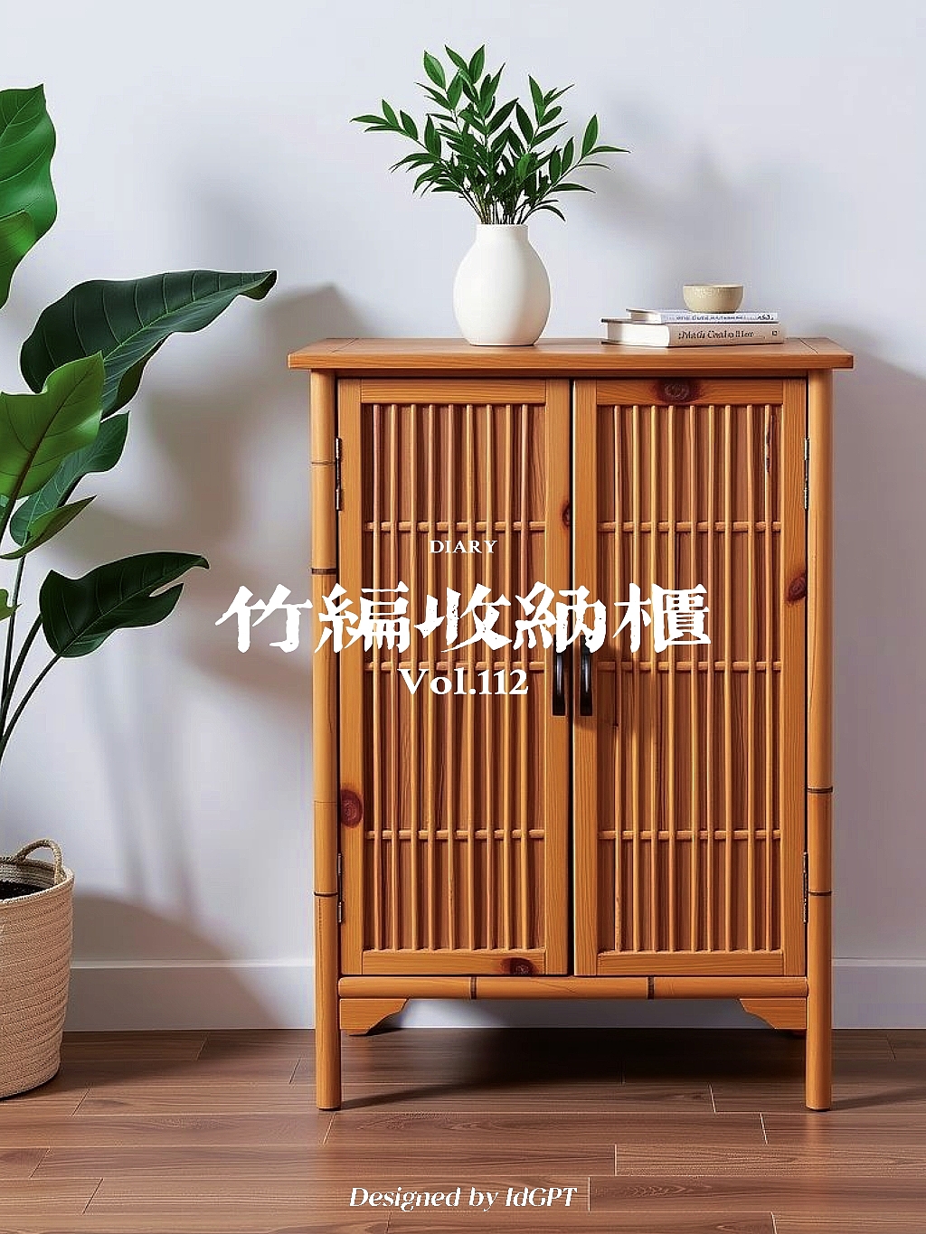 AIGC, AI, Home Furniture, Bamboo Storage Cabinet，