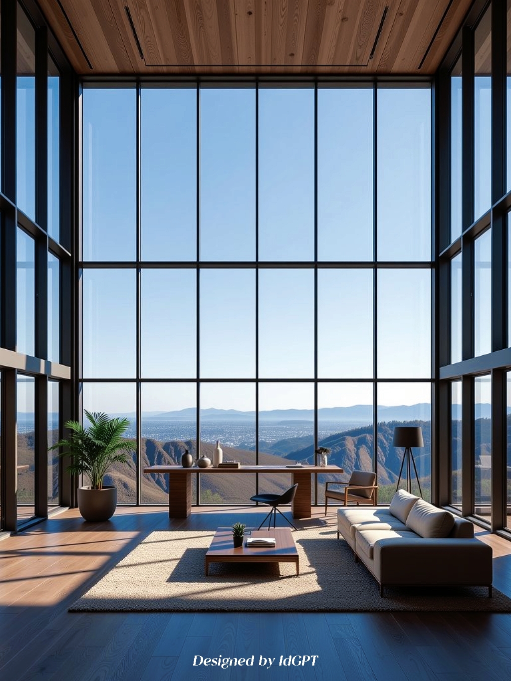 AIGC, AI, Home furniture, Floor-to-ceiling windows，