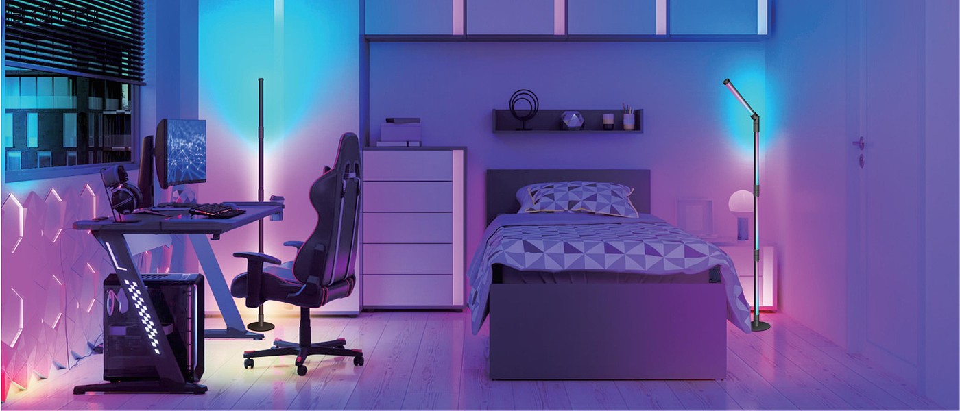 Four-section rotating floor lamp，Floor lamp，Rotating floor lamp，Ambience floor lamp，