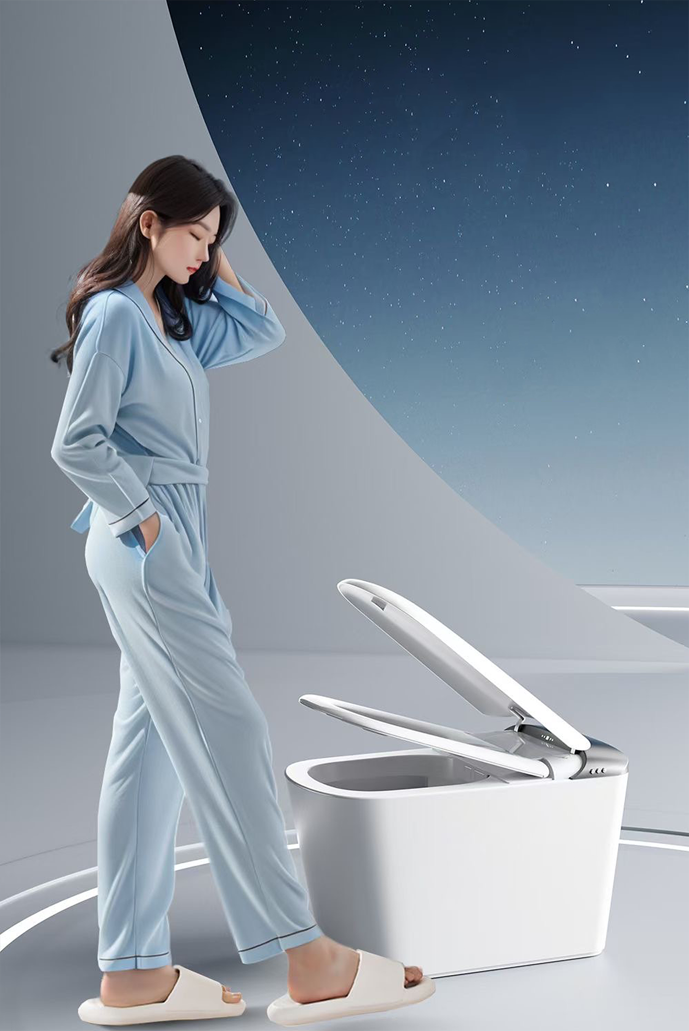 Intelligent toilet，Bathroom design，industrial design，product design，Creative toilet design，