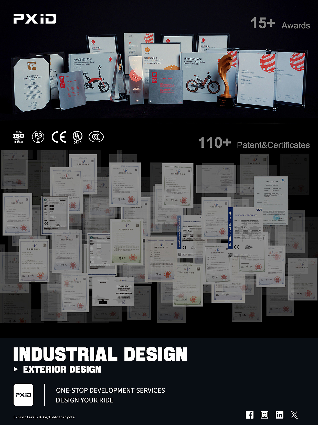 Two-wheel vehicle design，product design，industrial design，design company，Electric friction，Scooter，Electric power assisted bicycle，ODM Services，