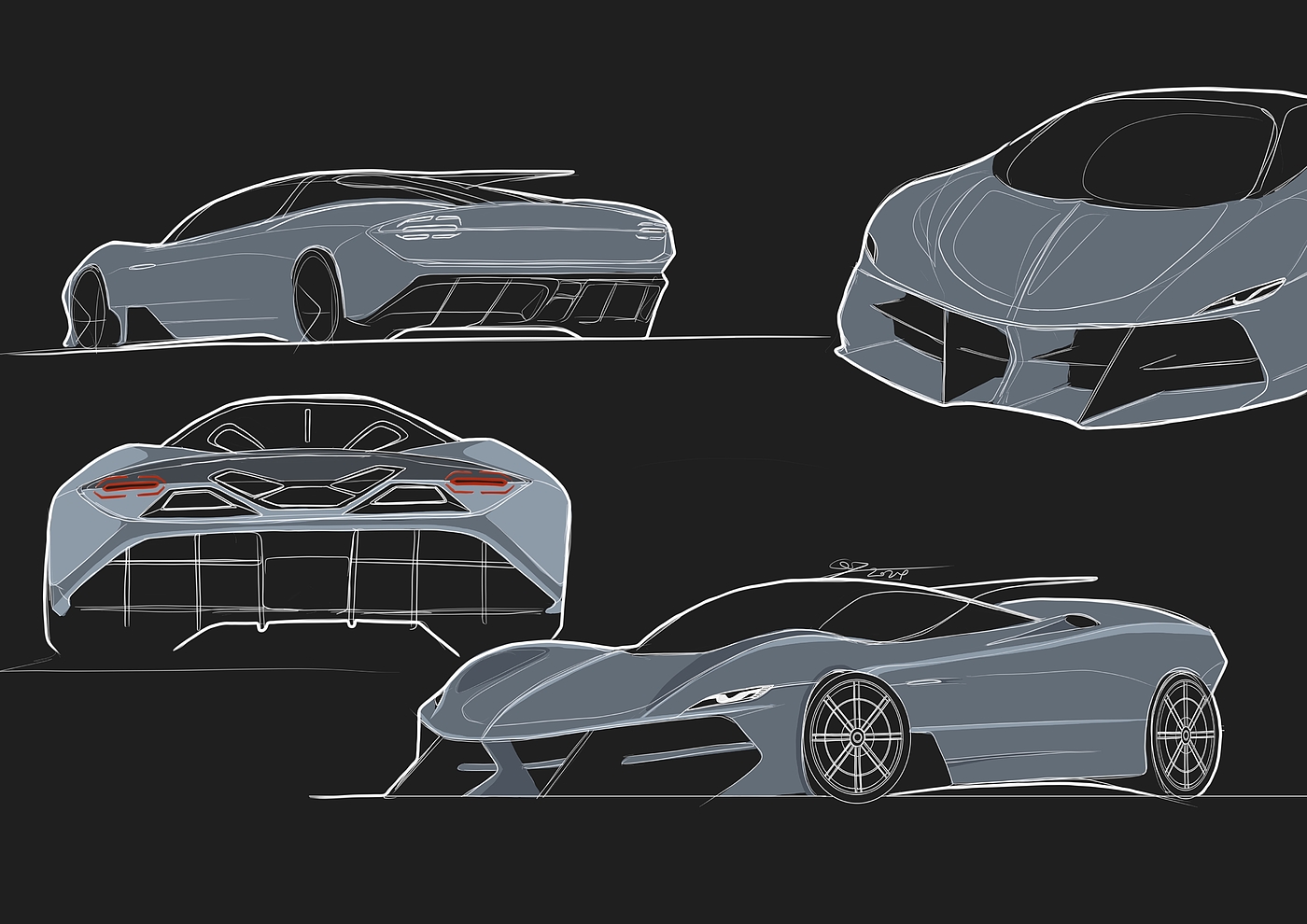 Automobile design，conceptual design，Exterior decoration，Sports car，