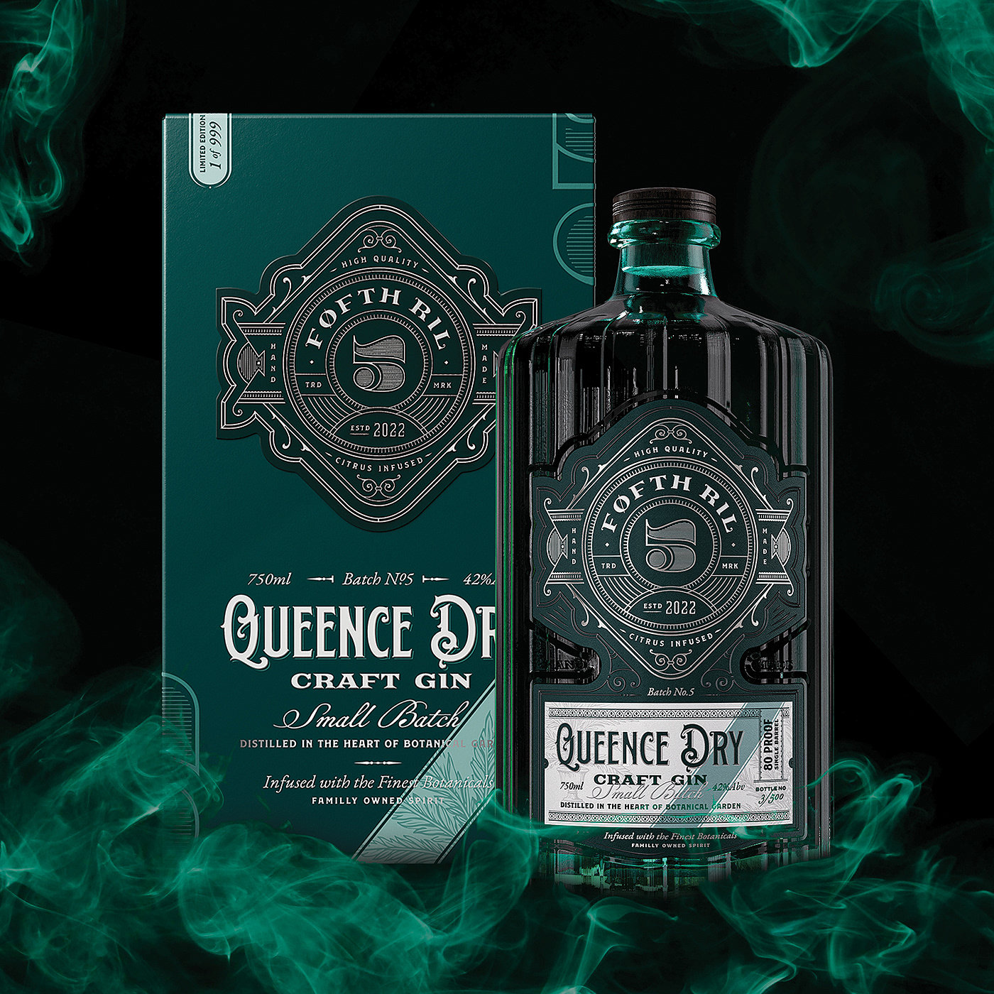 Queence Dry，Craft Gin，Victorian Age，carving，