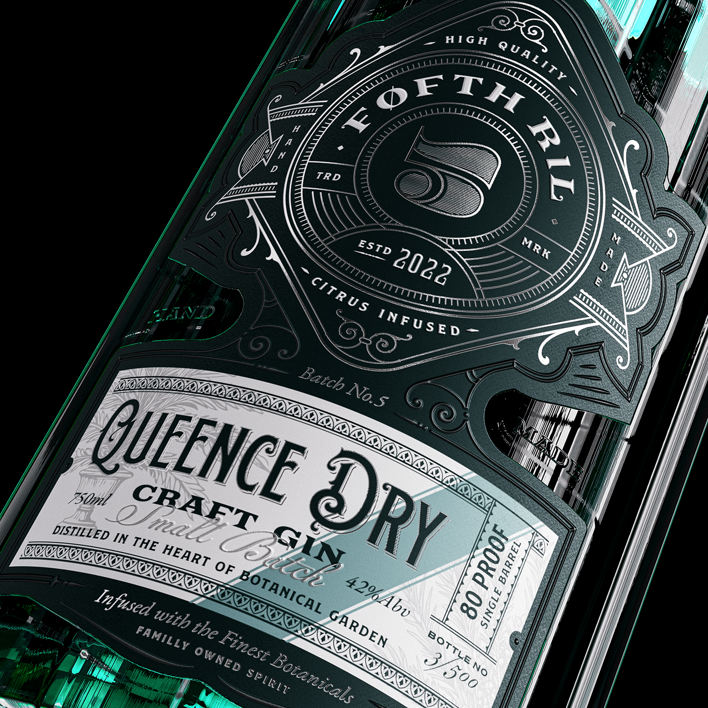 Queence Dry，Craft Gin，Victorian Age，carving，