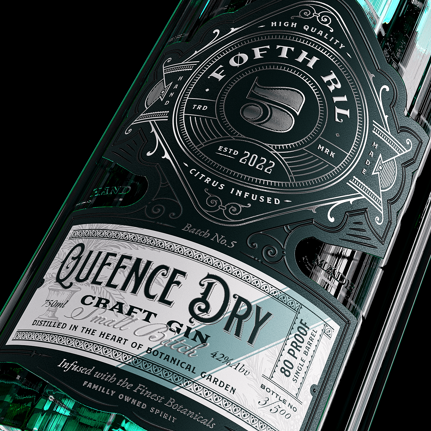 Queence Dry，Craft Gin，Victorian Age，carving，