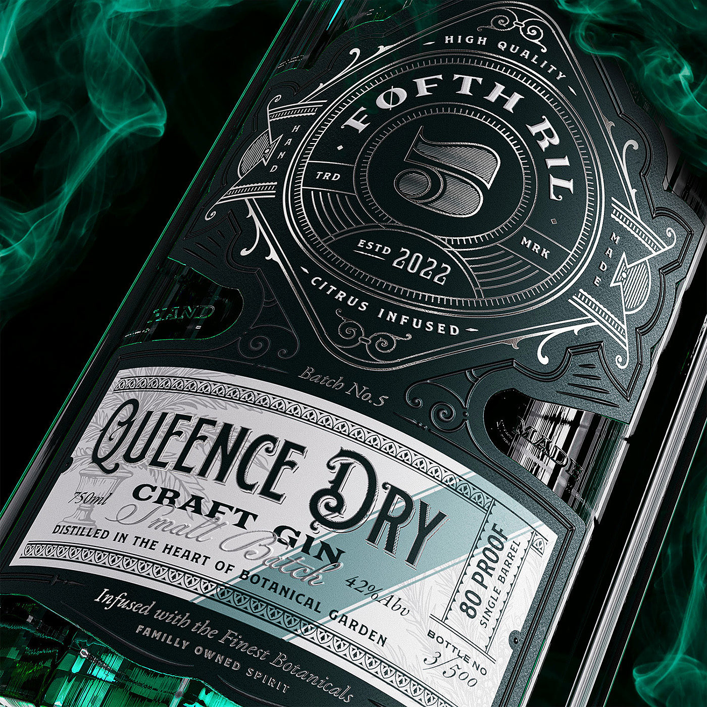 Queence Dry，Craft Gin，Victorian Age，carving，