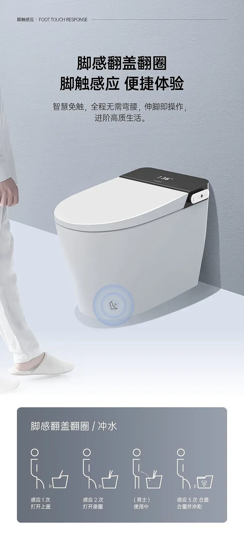 TOALL Convex and Concave Design，Intelligent design，Intelligent toilet，