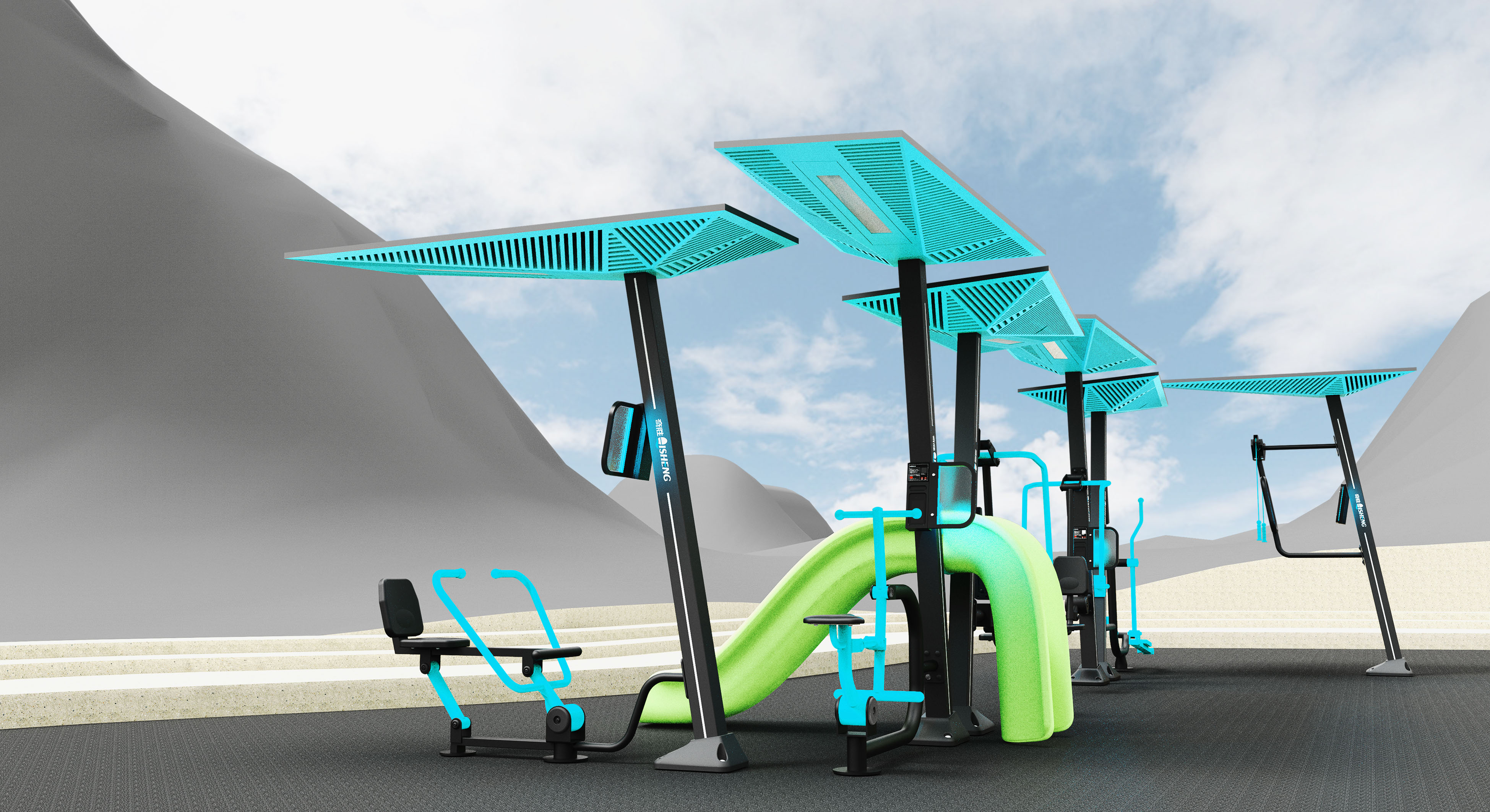 Product planning，Appearance design，Structural design，Innovative design，Outdoor fitness，Modeling design，Exercise health，