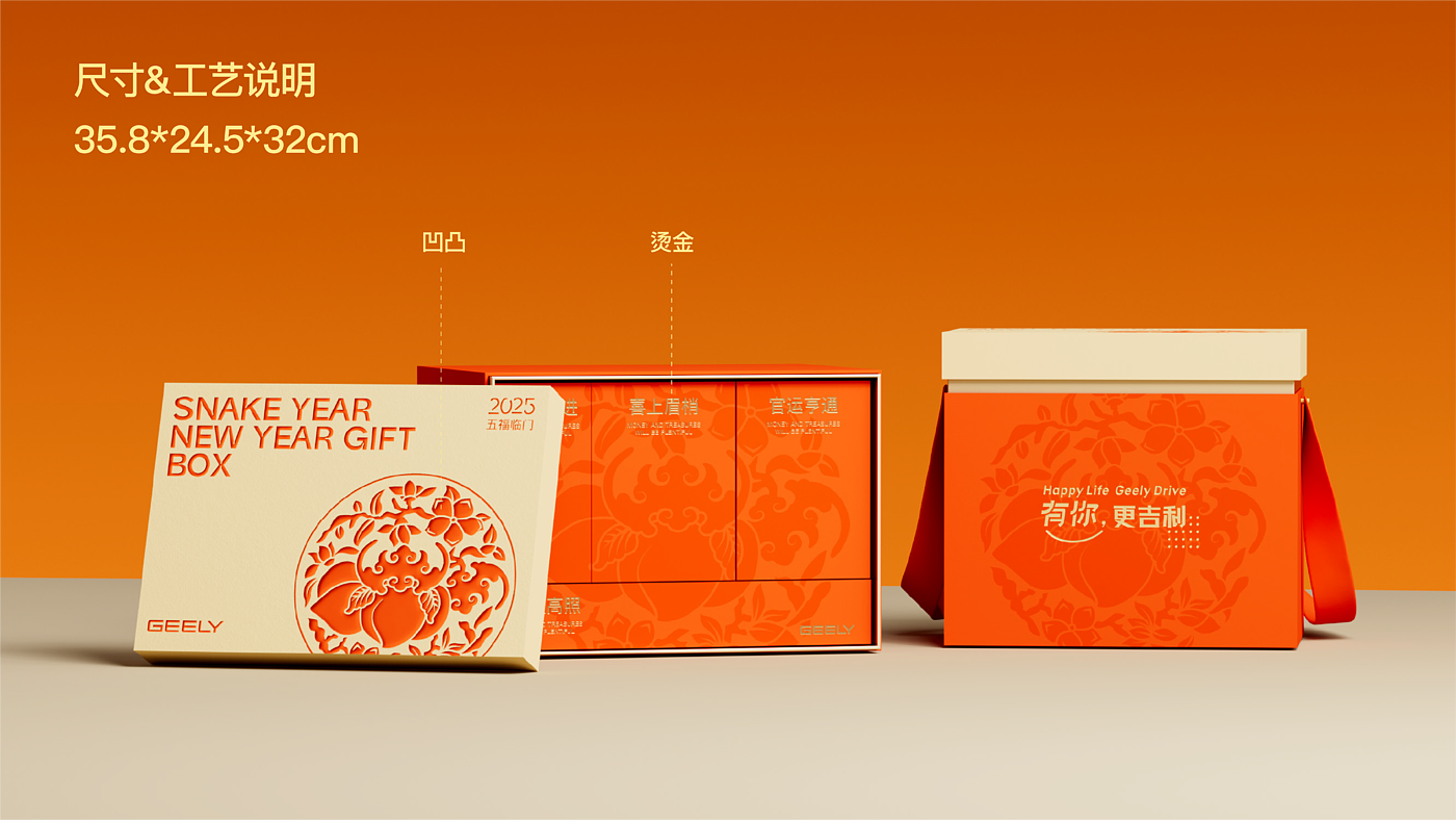 New Year gift box，Gift box，packing design，auspicious，Spring Festival couplets，proposal，