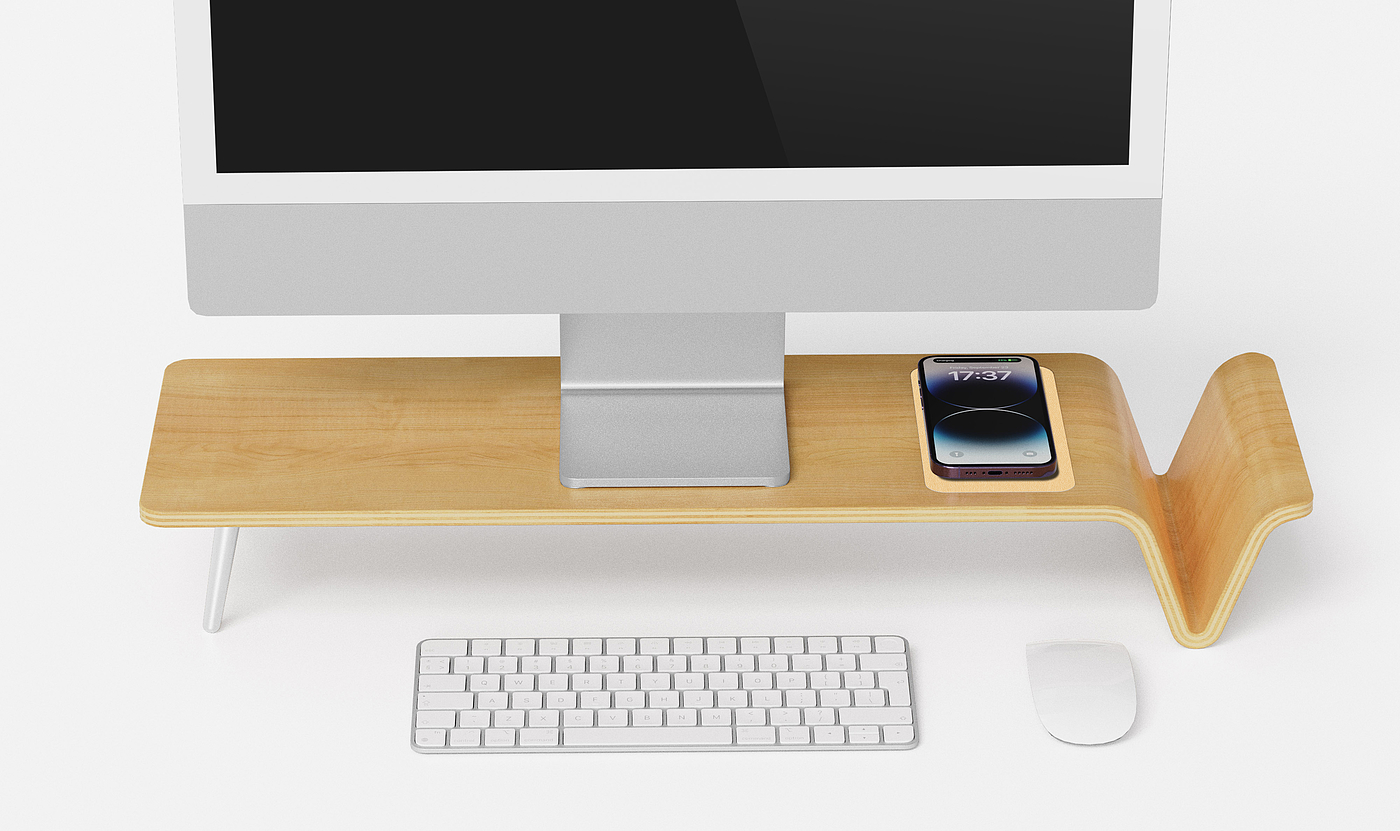 computer desk bracket，Computer desk bracket with mobile phone wireless charging，