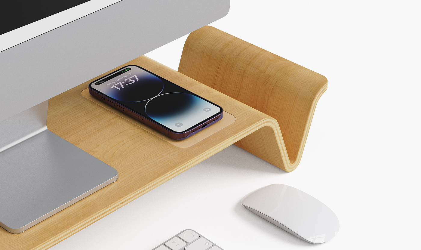 computer desk bracket，Computer desk bracket with mobile phone wireless charging，