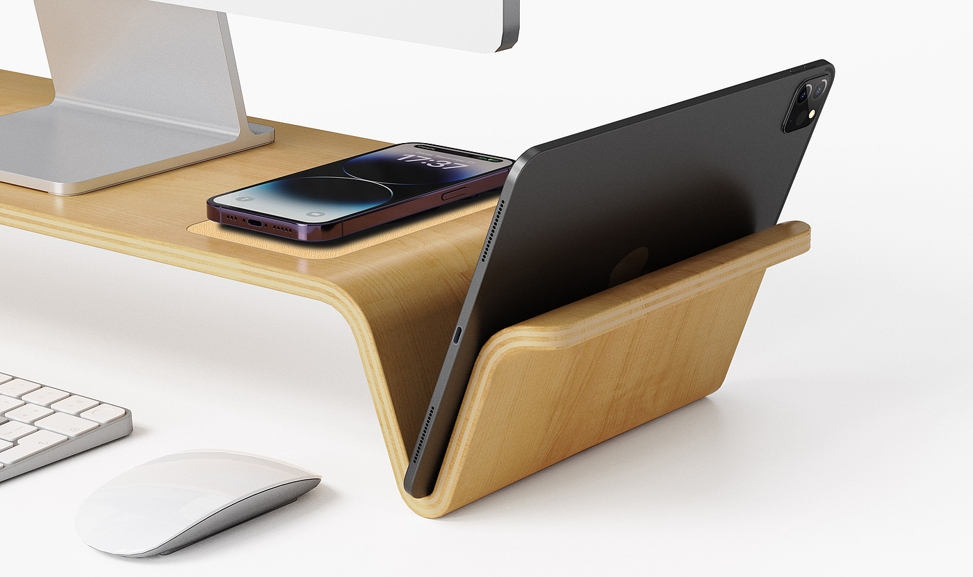 computer desk bracket，Computer desk bracket with mobile phone wireless charging，