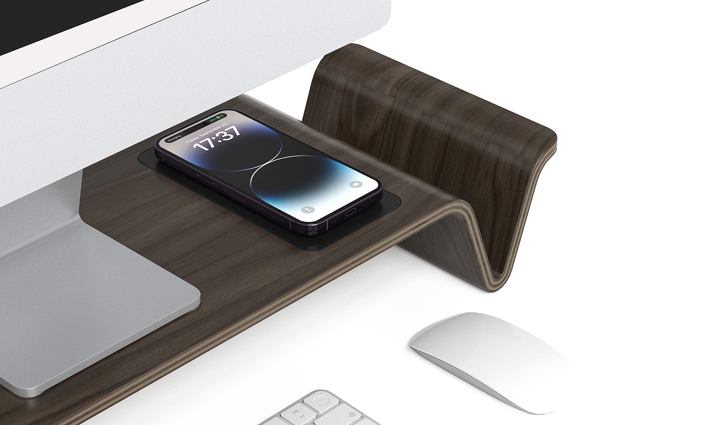 computer desk bracket，Computer desk bracket with mobile phone wireless charging，