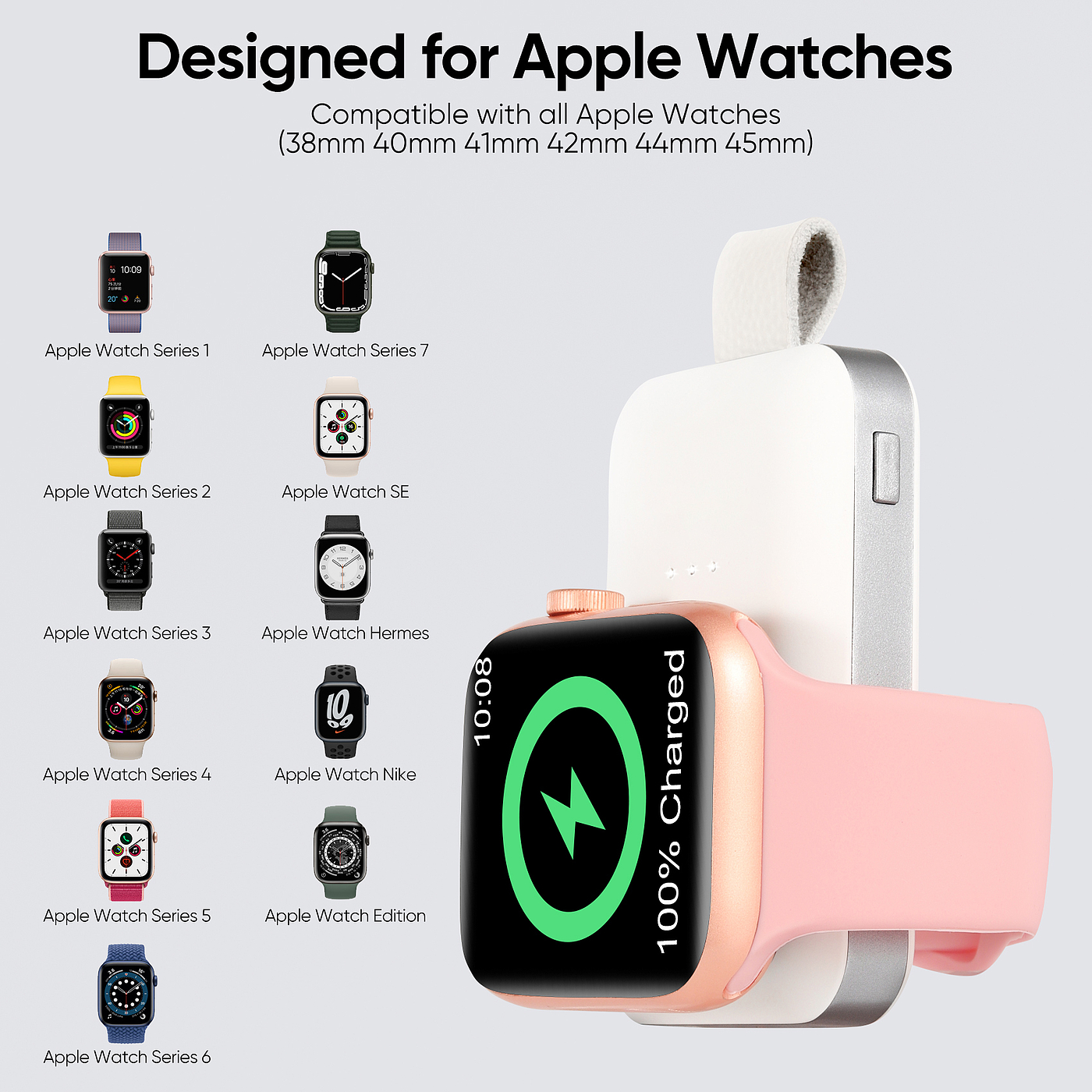 Apple watch with mobile power wireless charging，