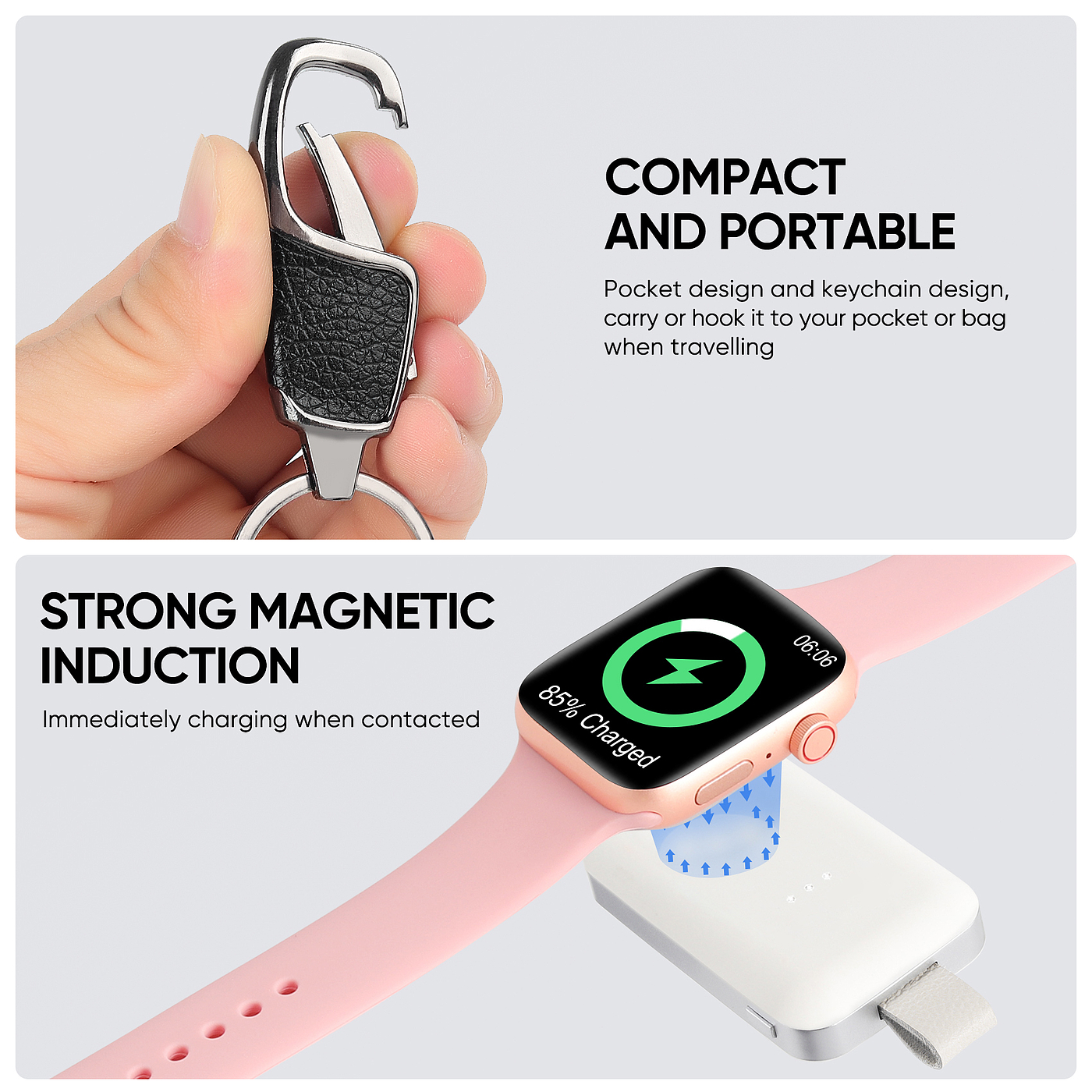 Apple watch with mobile power wireless charging，