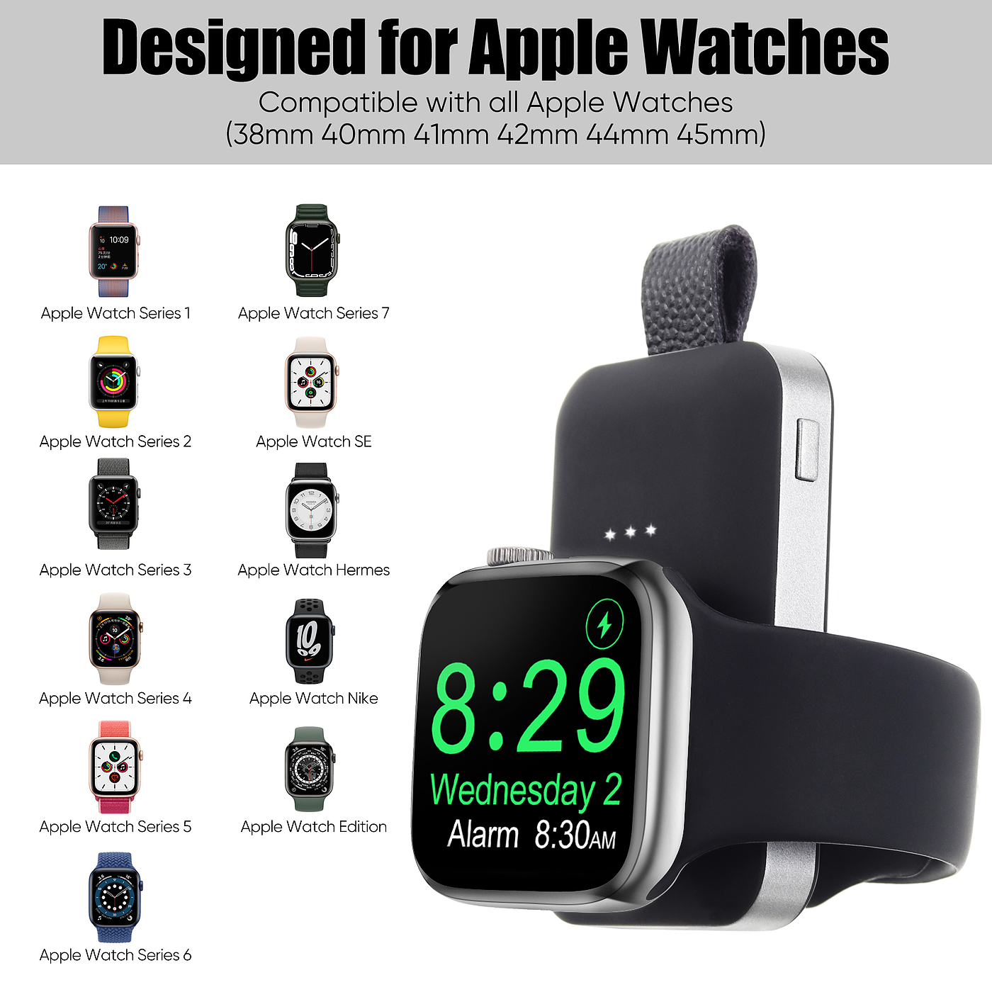 Apple watch with mobile power wireless charging，