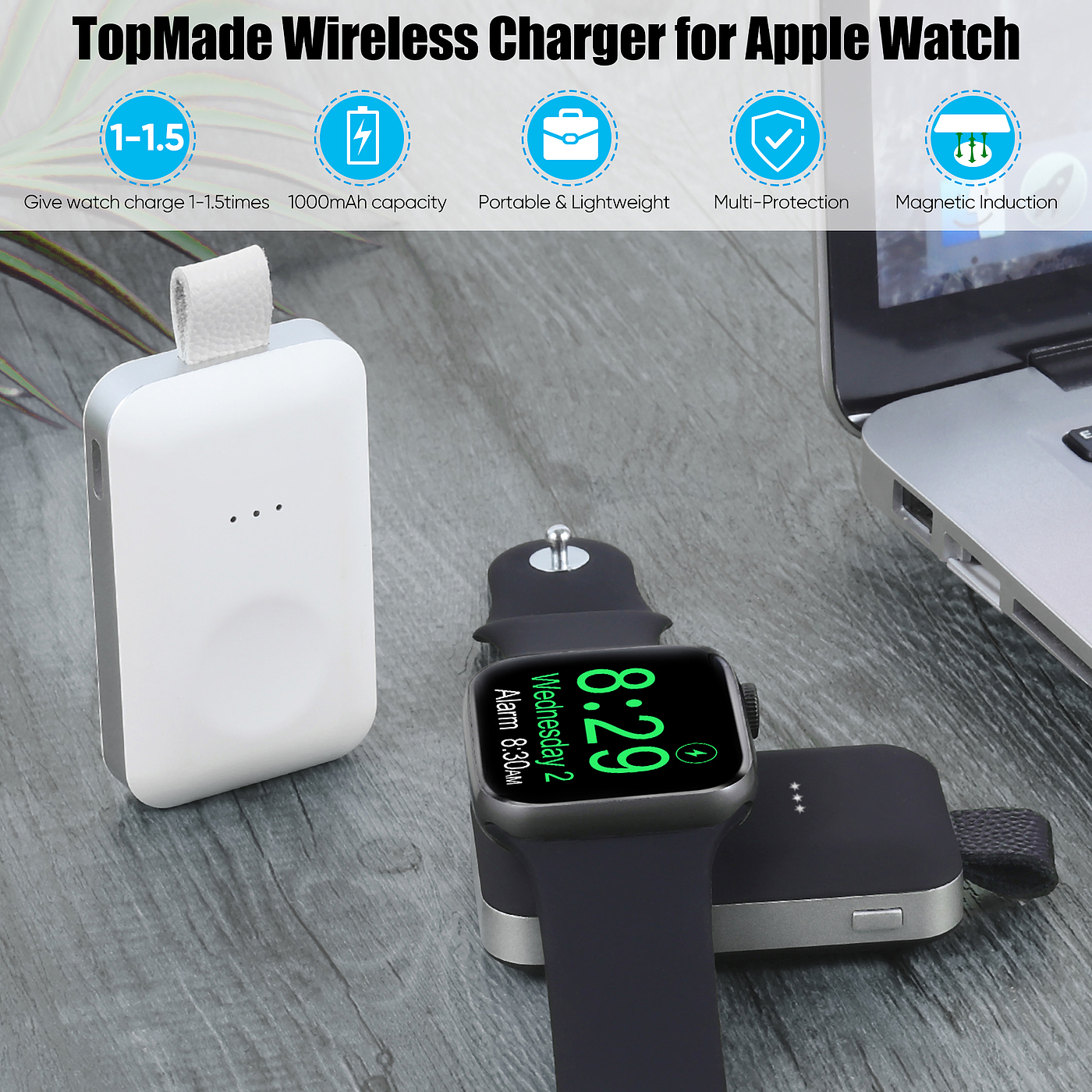 Apple watch with mobile power wireless charging，