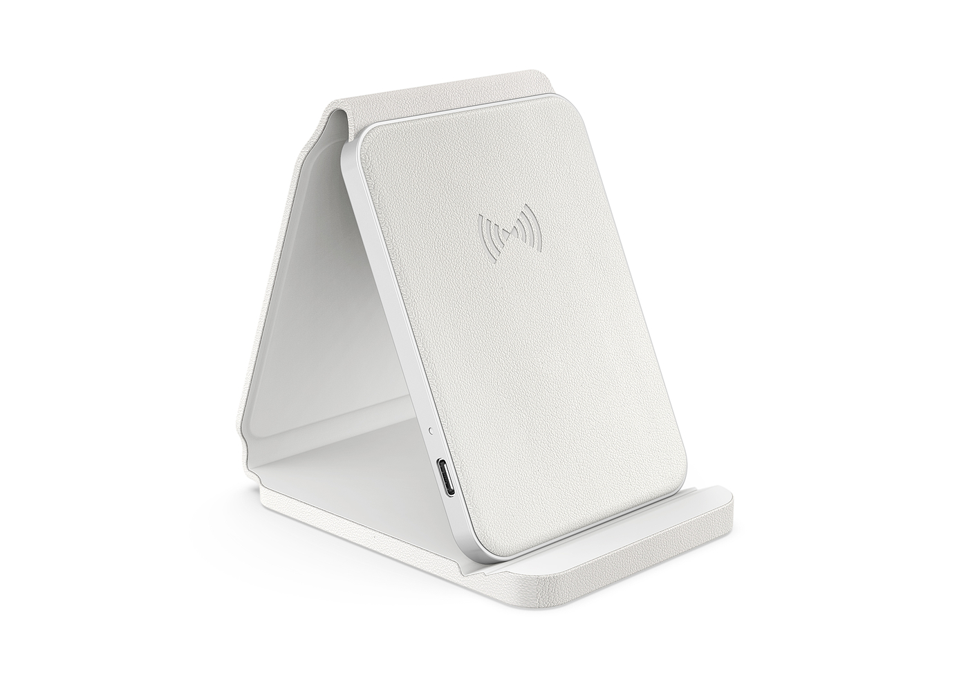 Leather mobile phone folding bracket wireless charging，