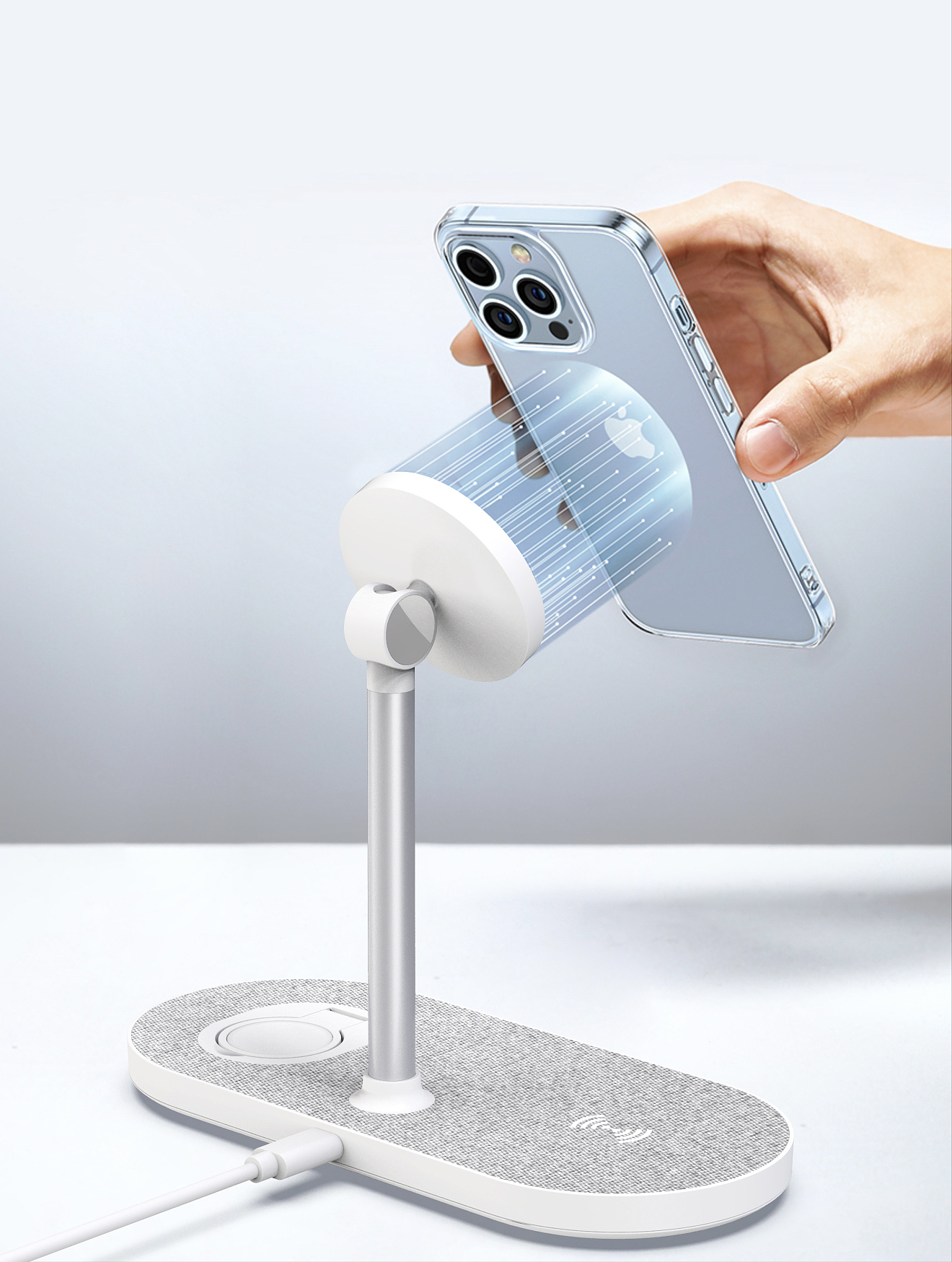 Magnetic three-in-one wireless charging，