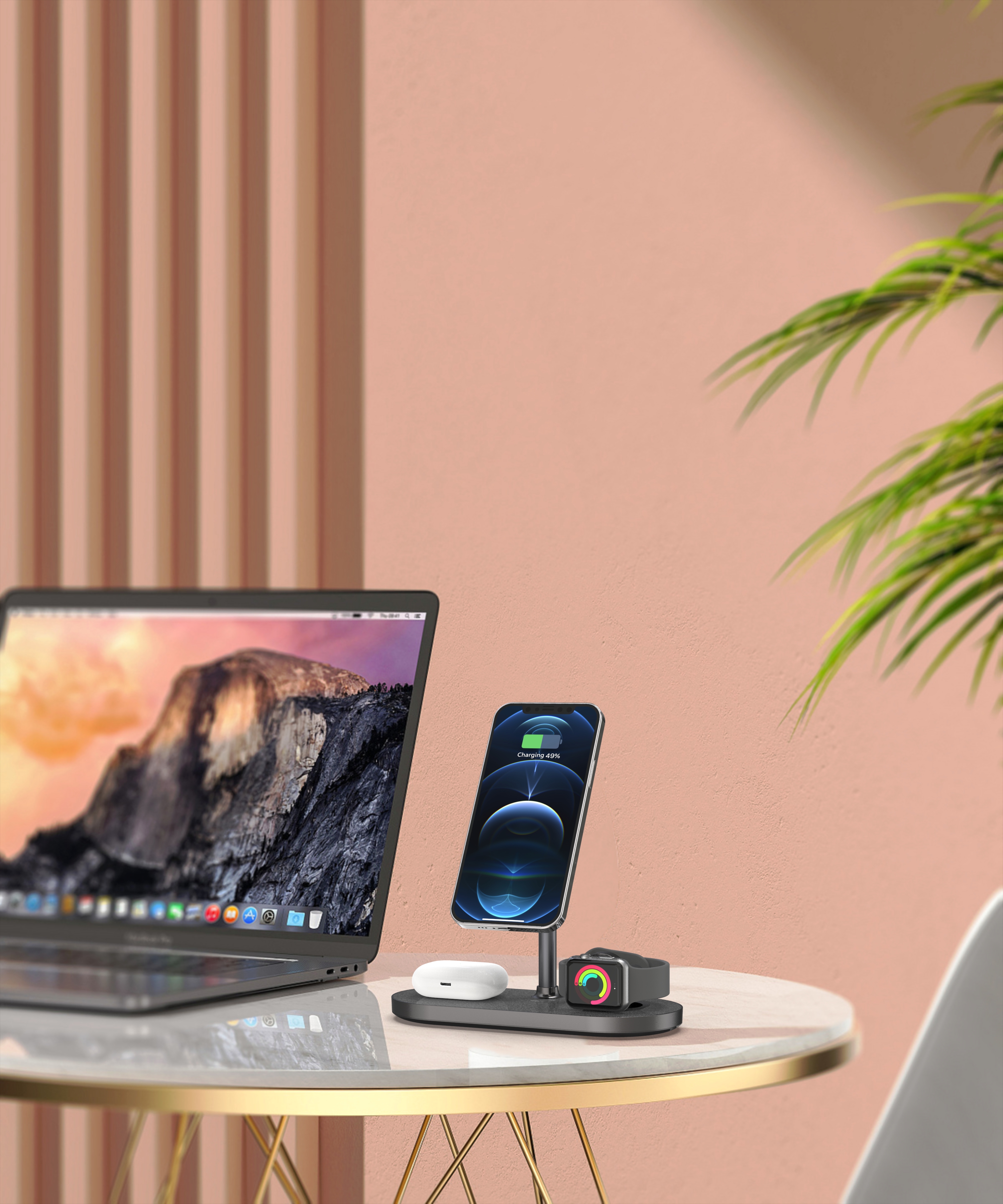 Magnetic three-in-one wireless charging，