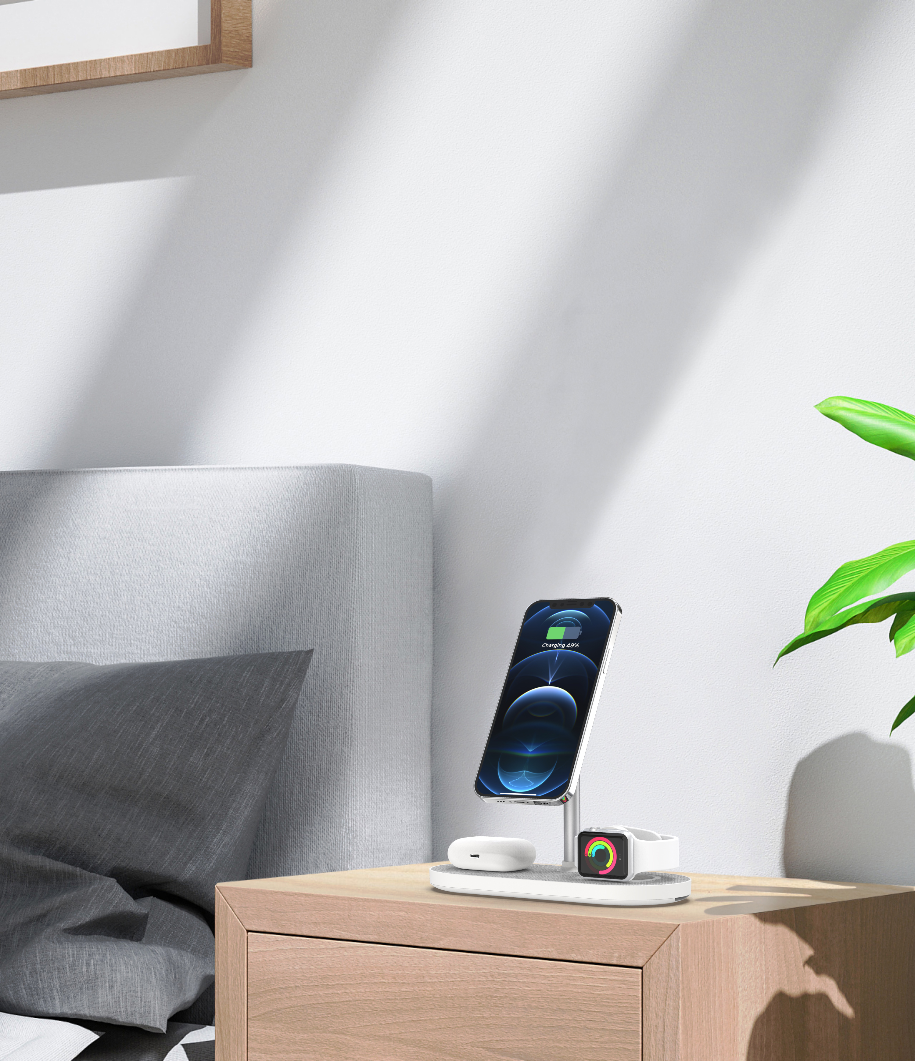 Magnetic three-in-one wireless charging，