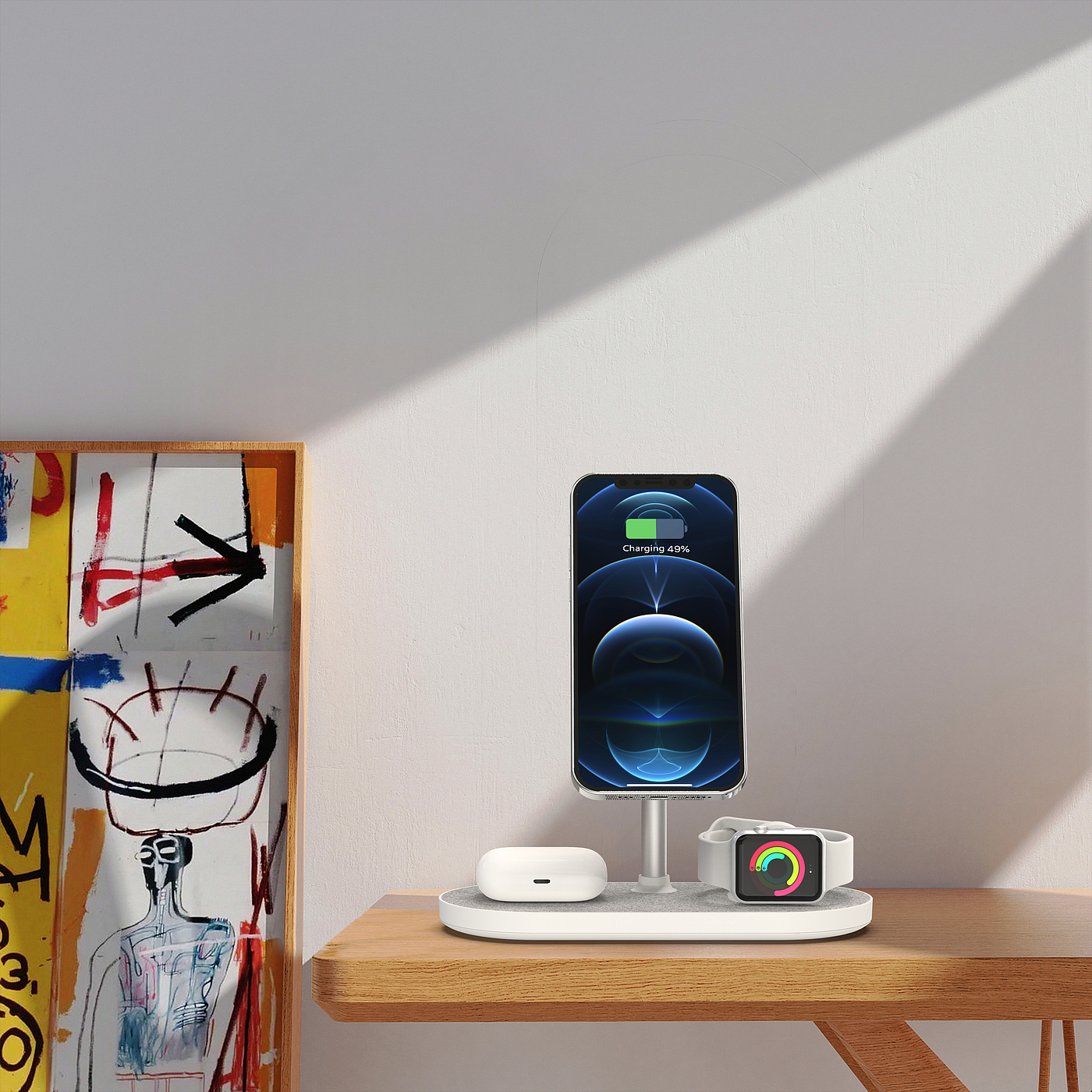 Magnetic three-in-one wireless charging，