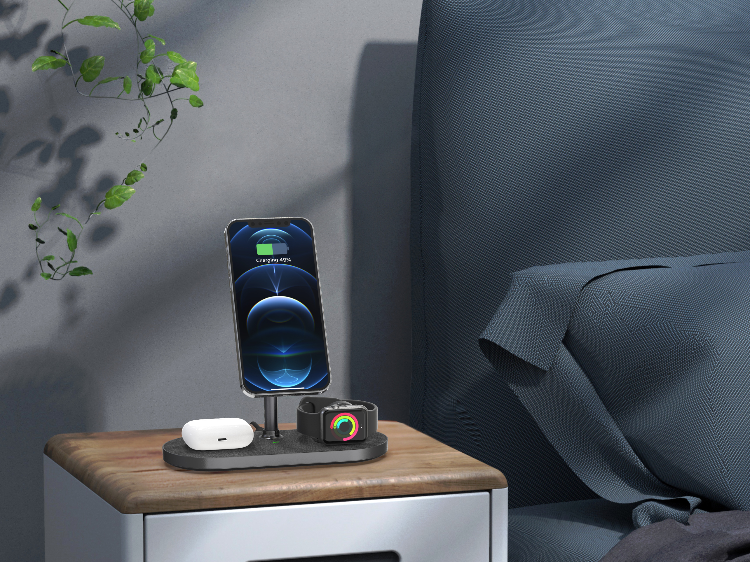 Magnetic three-in-one wireless charging，
