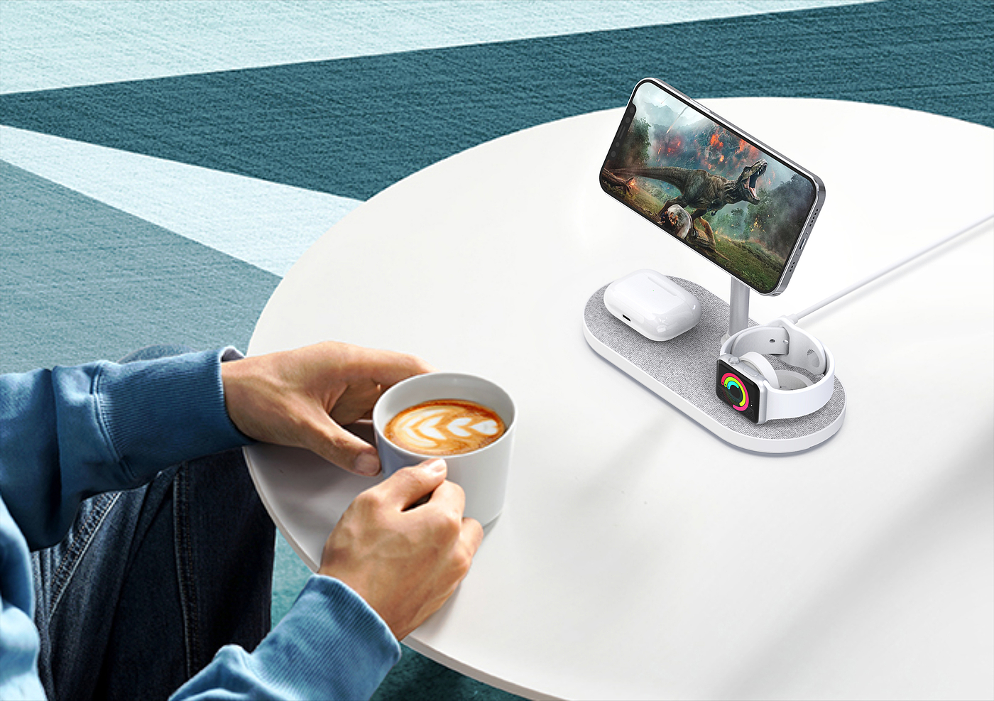 Magnetic three-in-one wireless charging，