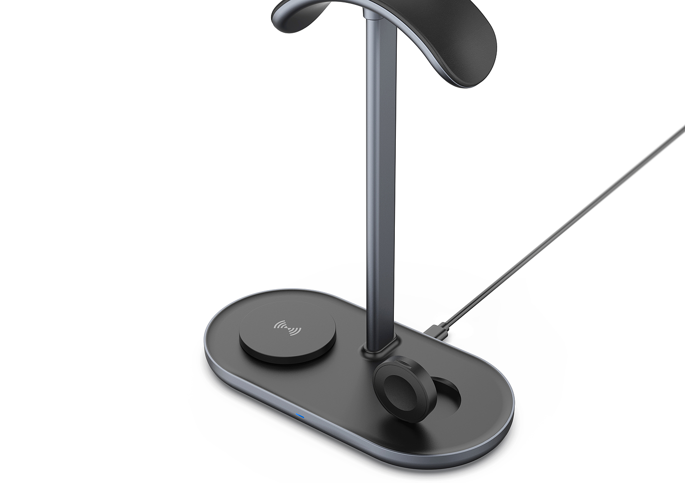 Headset stand with magnetic suction mobile phone wireless charging，