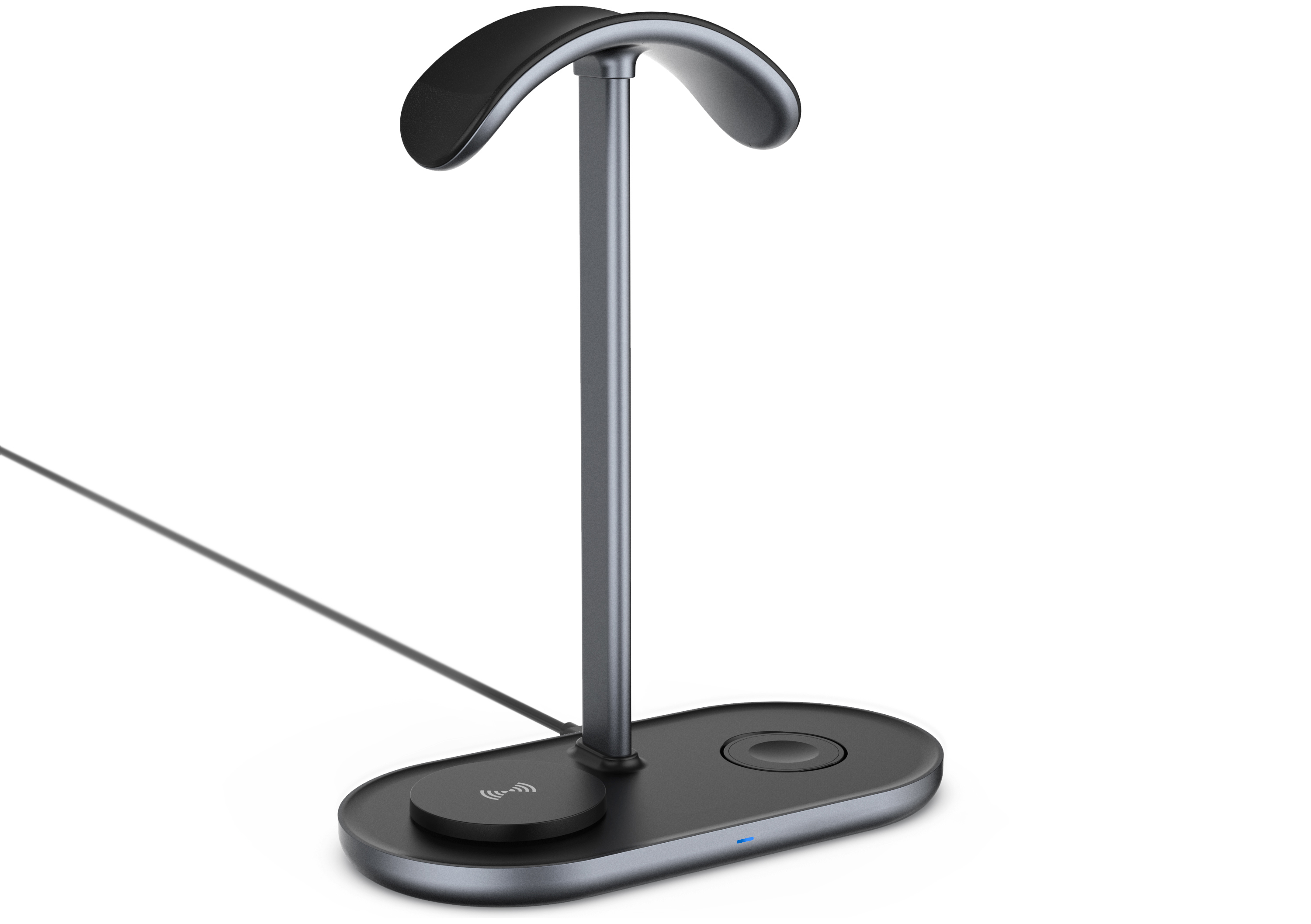 Headset stand with magnetic suction mobile phone wireless charging，headset stand with iphone magnetic suction phone，