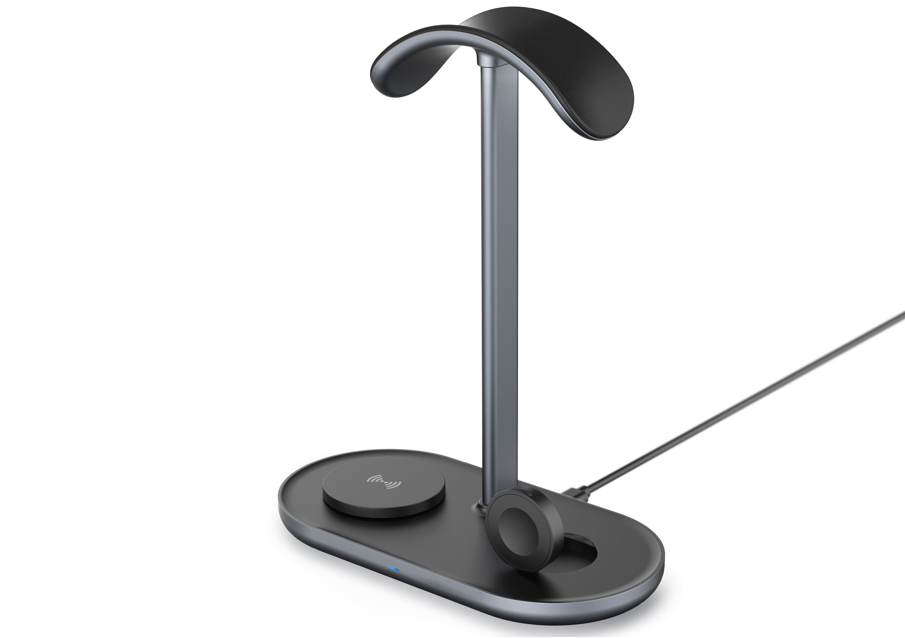 Headset stand with magnetic suction mobile phone wireless charging，headset stand with iphone magnetic suction phone，