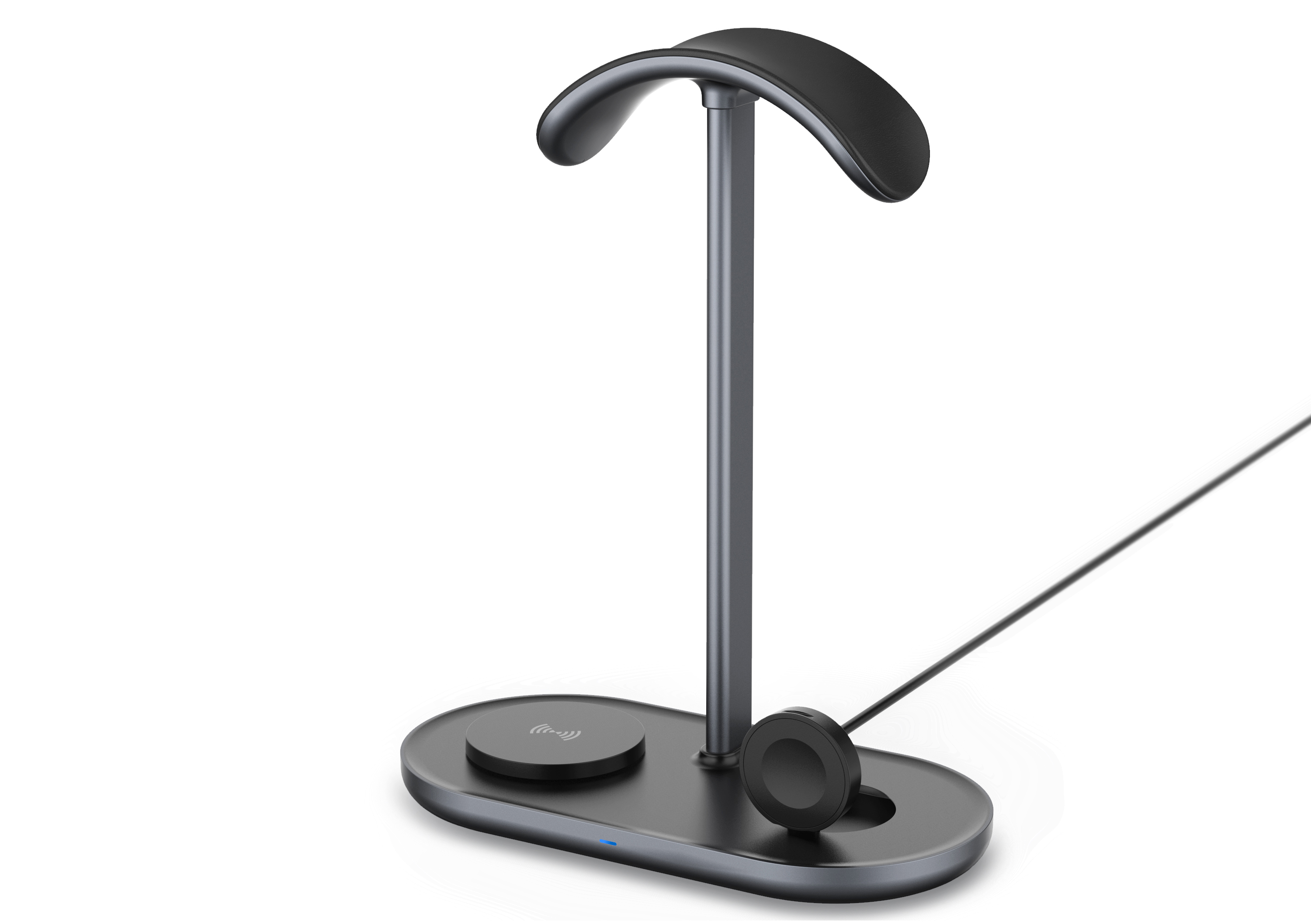 Headset stand with magnetic suction mobile phone wireless charging，headset stand with iphone magnetic suction phone，
