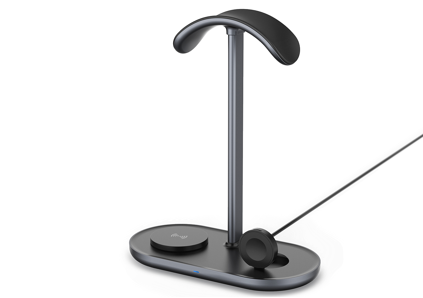 Headset stand with magnetic suction mobile phone wireless charging，