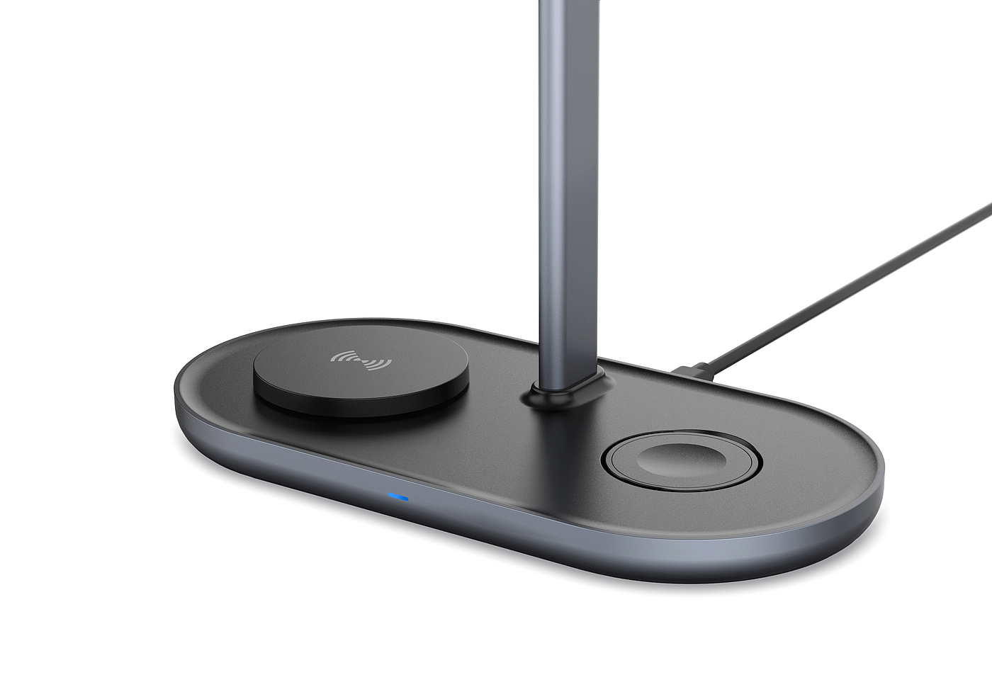 Headset stand with magnetic suction mobile phone wireless charging，headset stand with iphone magnetic suction phone，