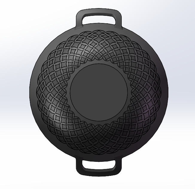 Chinese traditional money grain cast iron stew pot，