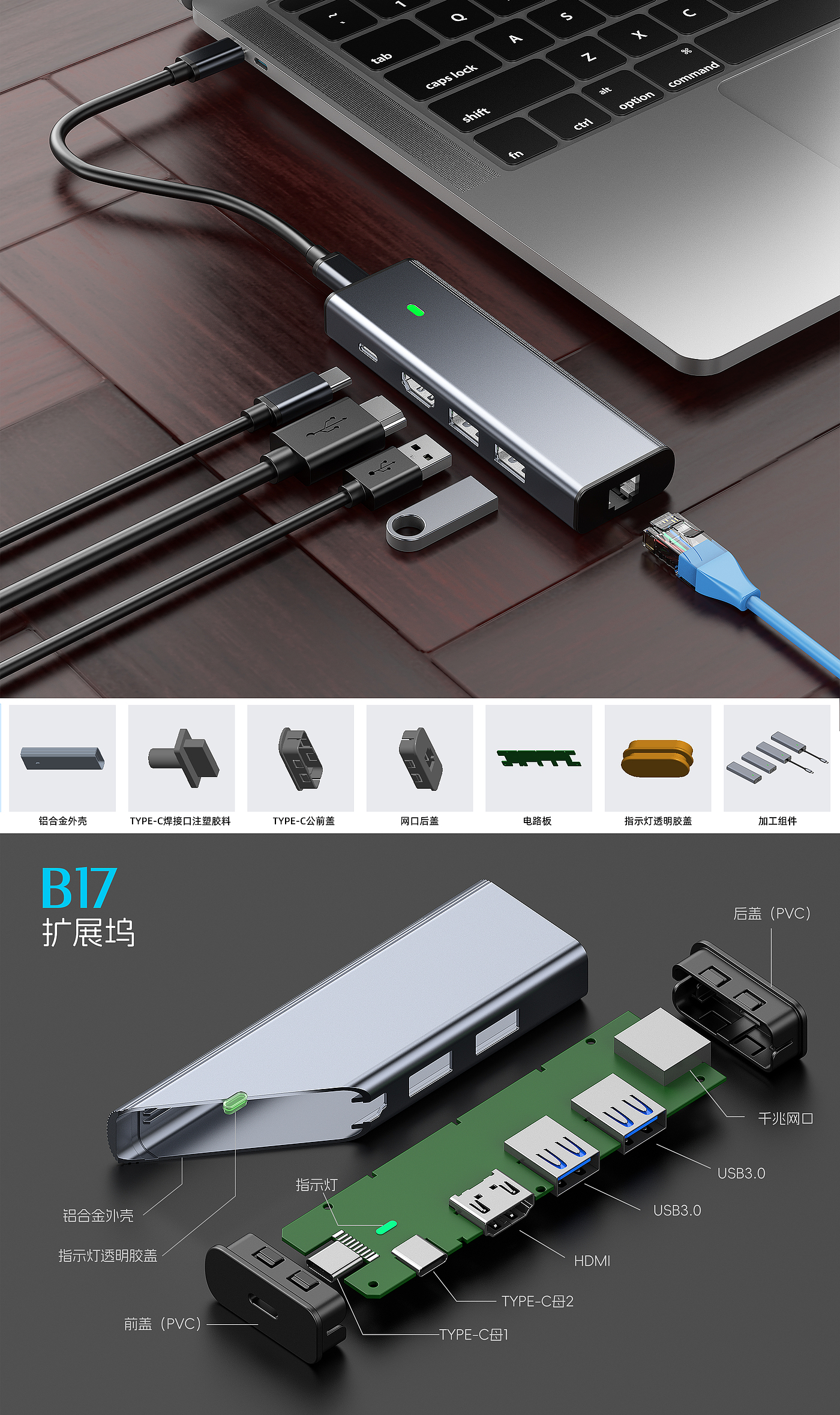 Dock USB Connector HDMI Dock，