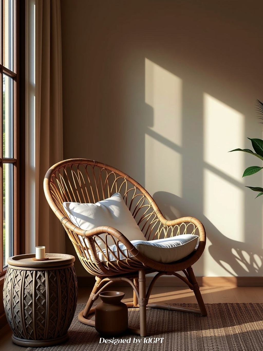 AIGC, AI, home furniture, rattan chair，