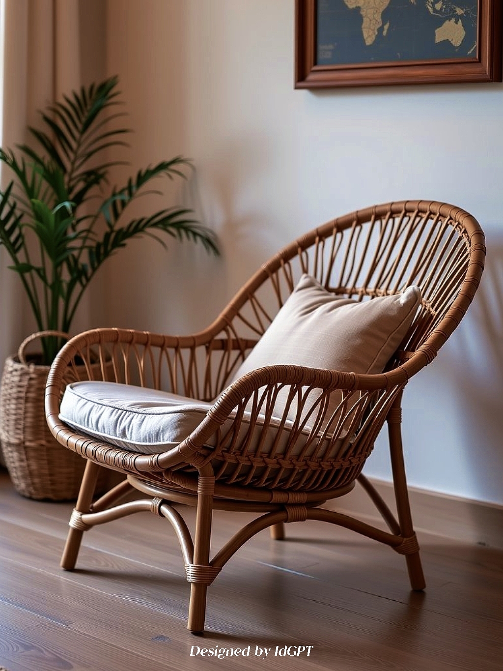 AIGC, AI, home furniture, rattan chair，